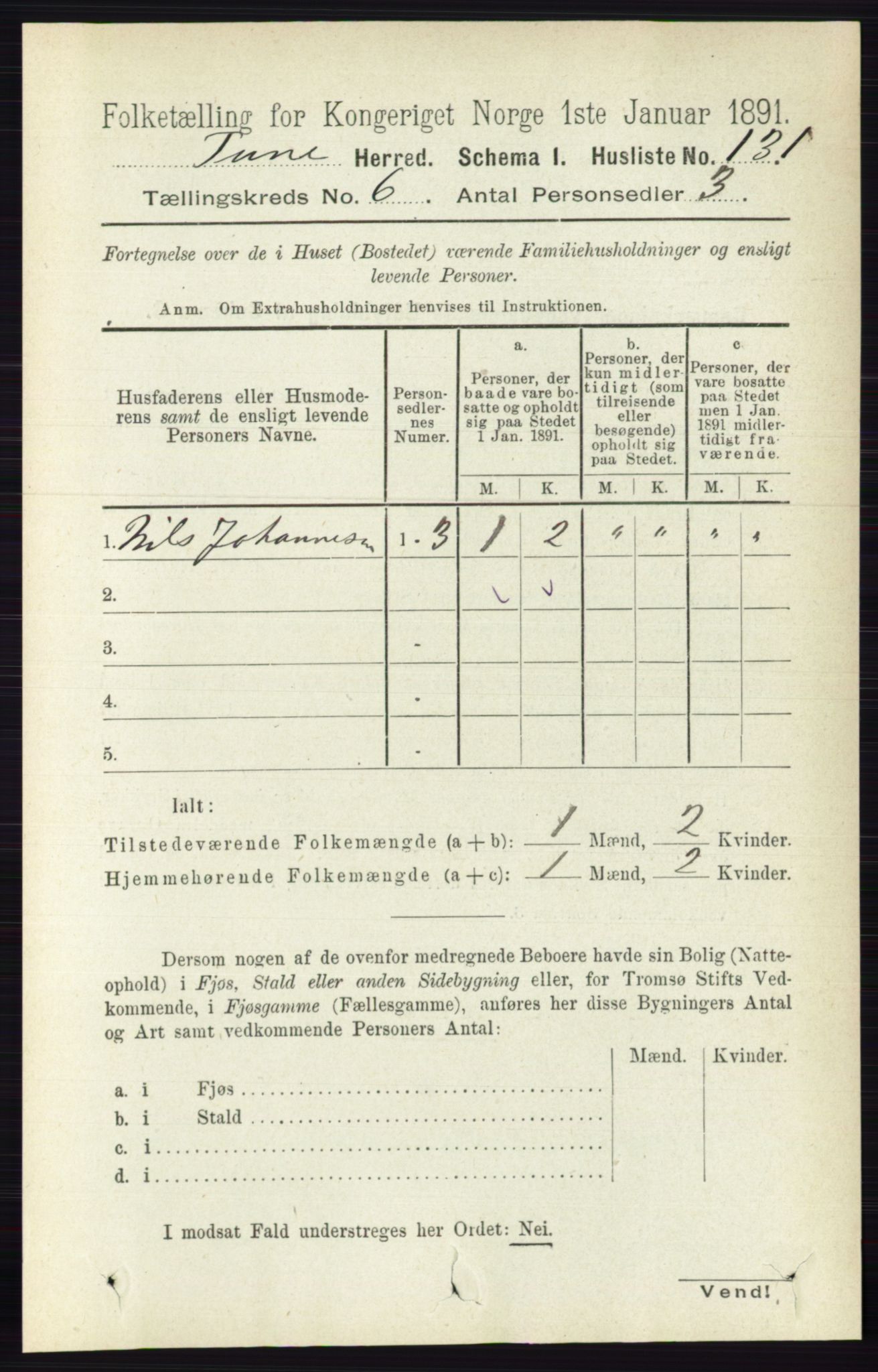 RA, 1891 census for 0130 Tune, 1891, p. 4082