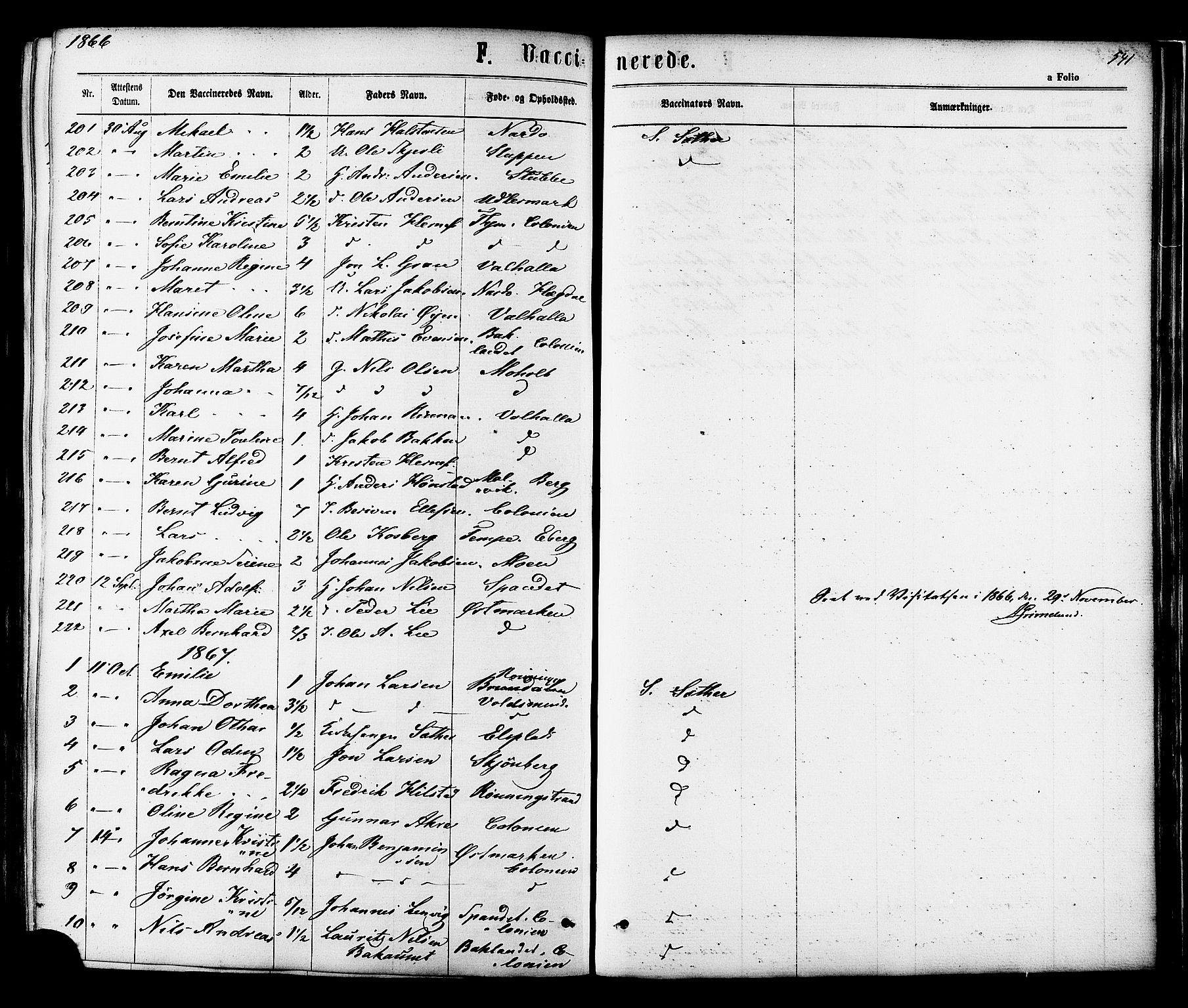 Ministerialprotokoller, klokkerbøker og fødselsregistre - Sør-Trøndelag, SAT/A-1456/606/L0293: Parish register (official) no. 606A08, 1866-1877, p. 541