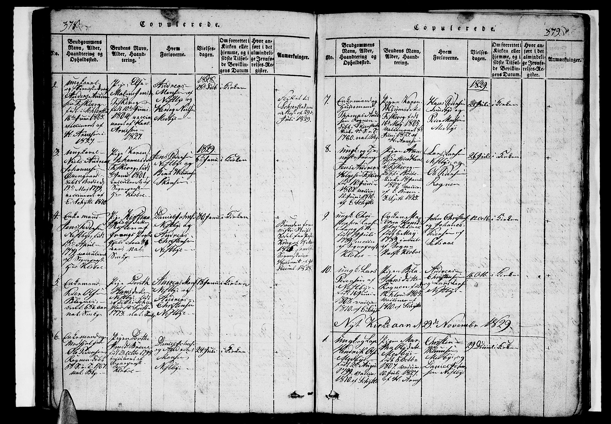 Ministerialprotokoller, klokkerbøker og fødselsregistre - Nordland, SAT/A-1459/847/L0676: Parish register (copy) no. 847C04, 1821-1853, p. 378-379