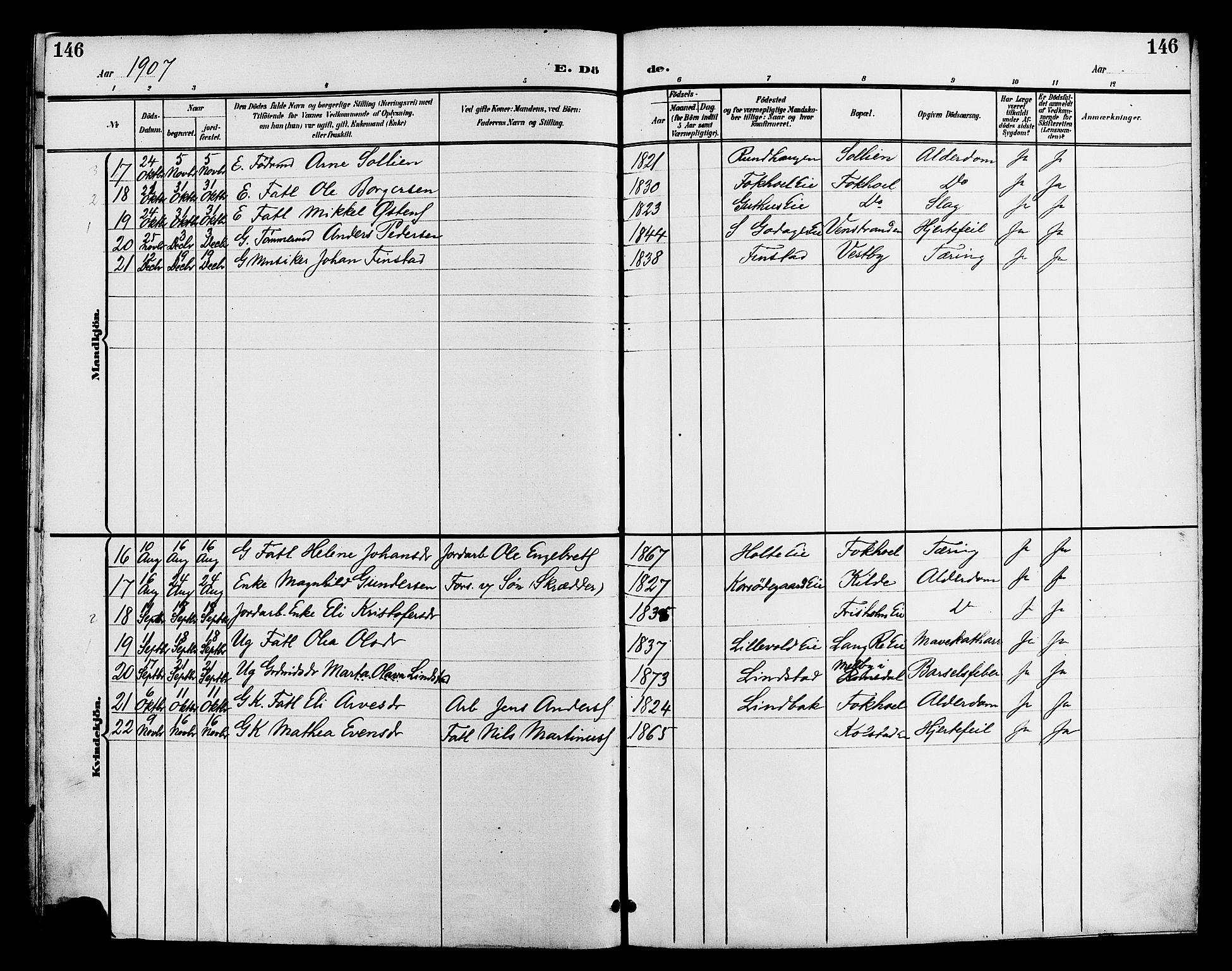 Stange prestekontor, AV/SAH-PREST-002/L/L0012: Parish register (copy) no. 12, 1900-1908, p. 146