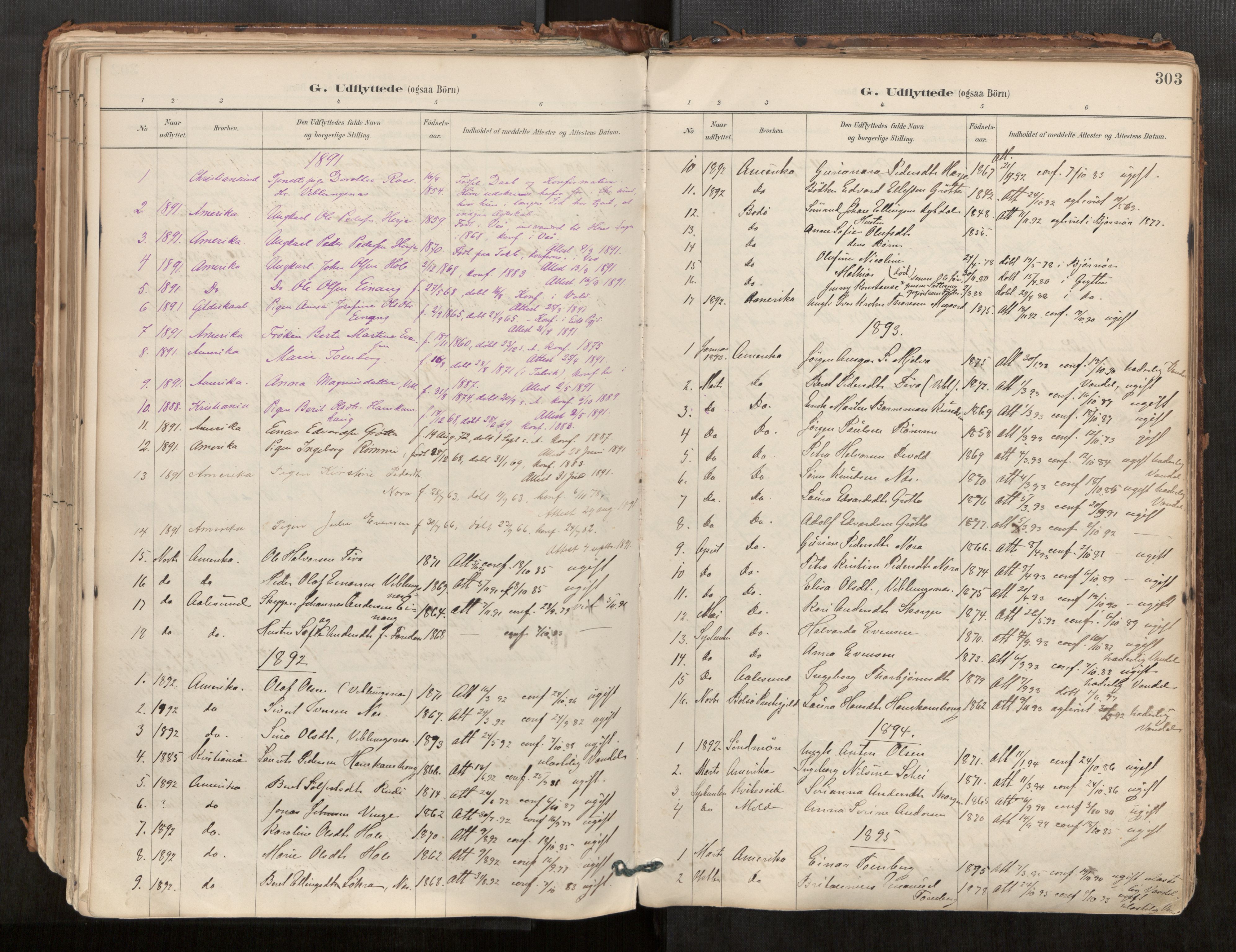 Ministerialprotokoller, klokkerbøker og fødselsregistre - Møre og Romsdal, SAT/A-1454/544/L0585: Parish register (official) no. 544A06, 1887-1924, p. 303