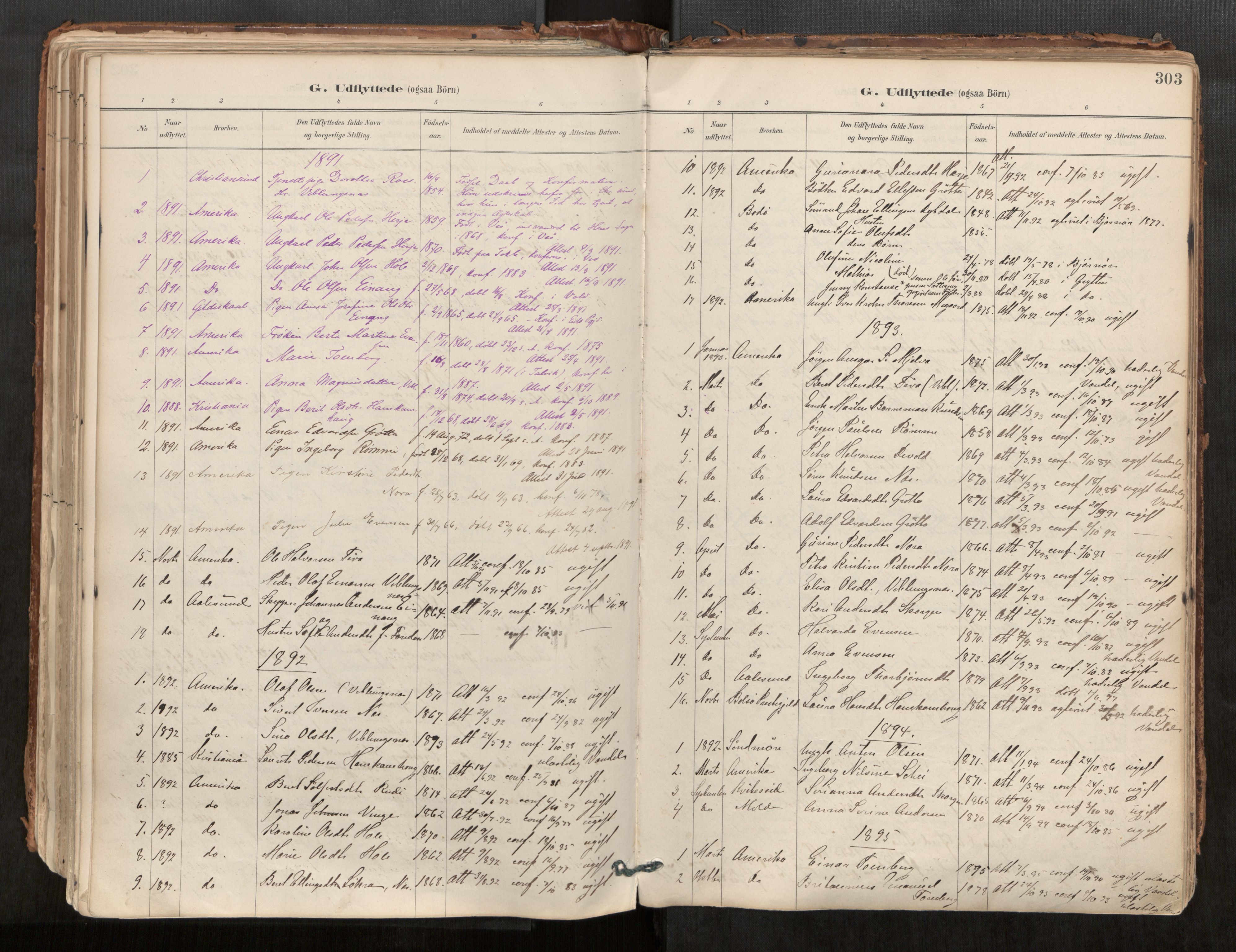 Ministerialprotokoller, klokkerbøker og fødselsregistre - Møre og Romsdal, AV/SAT-A-1454/544/L0585: Parish register (official) no. 544A06, 1887-1924, p. 303