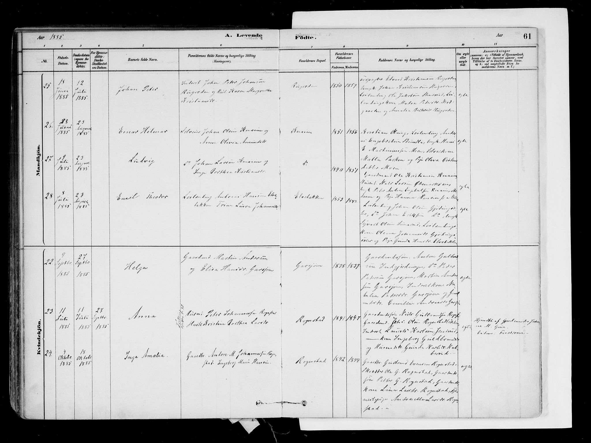 Hurdal prestekontor Kirkebøker, AV/SAO-A-10889/F/Fa/L0007: Parish register (official) no. I 7, 1878-1906, p. 61