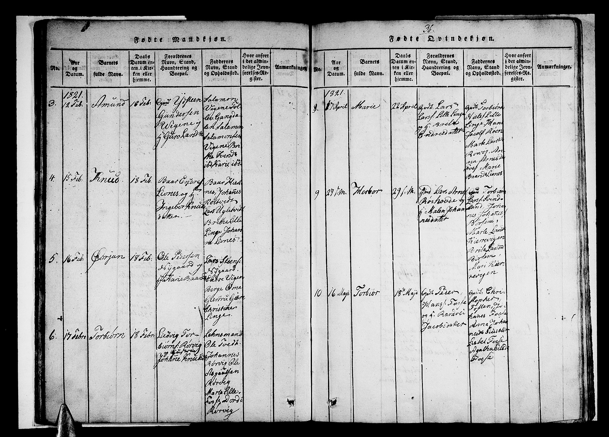 Strandebarm sokneprestembete, AV/SAB-A-78401/H/Haa: Parish register (official) no. A 5, 1816-1826, p. 36