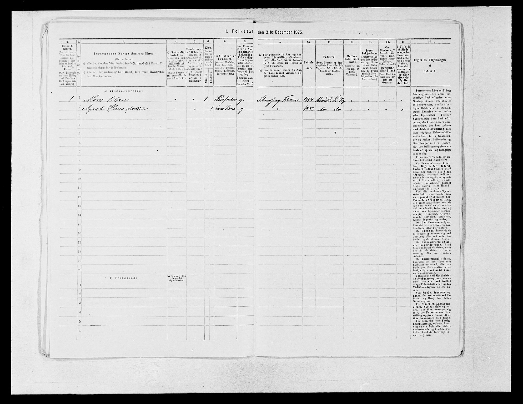 SAB, 1875 census for 1419P Leikanger, 1875, p. 619