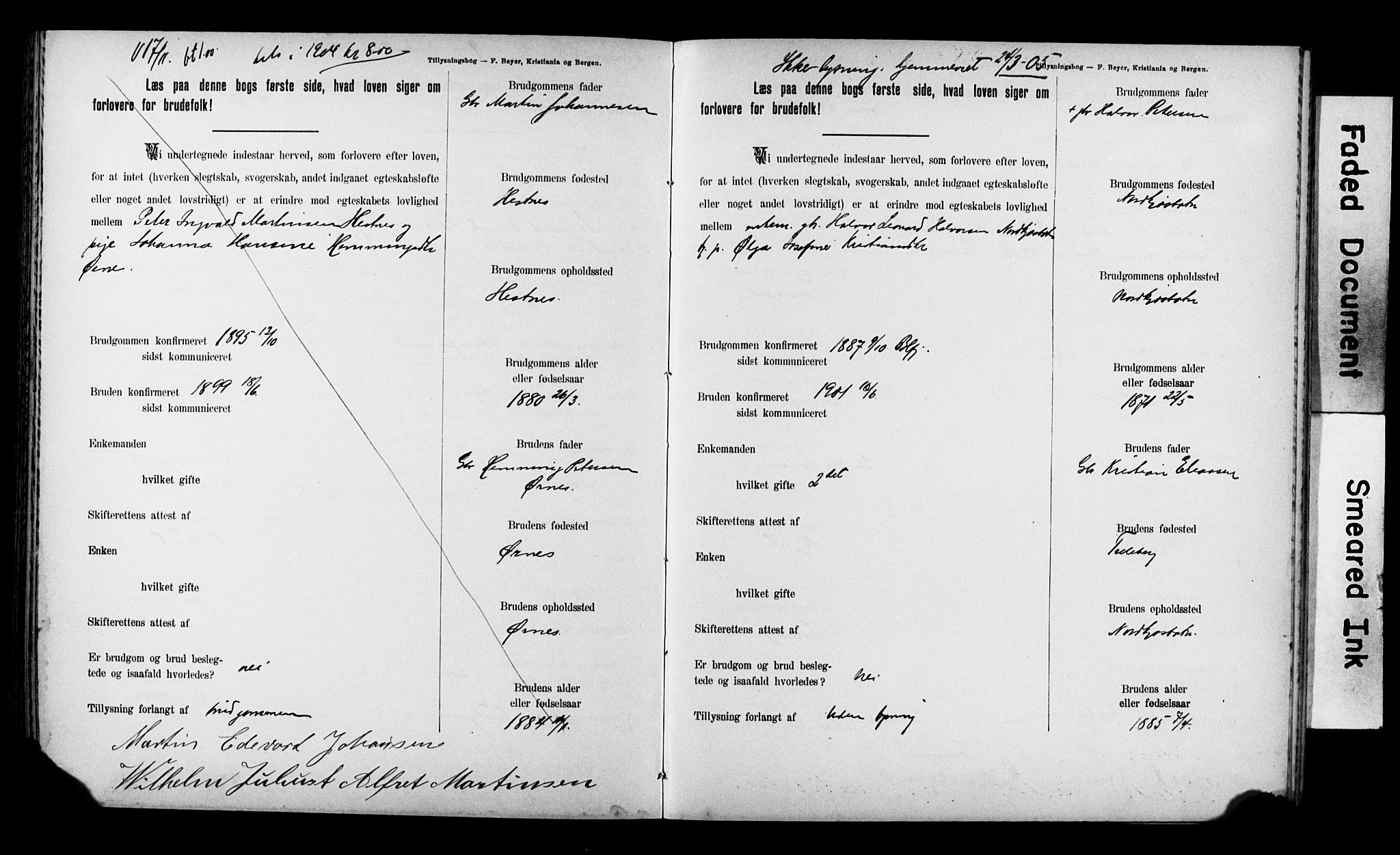 Balsfjord sokneprestembete, SATØ/S-1303/H/Hd/L0031: Banns register no. 31, 1897-1906