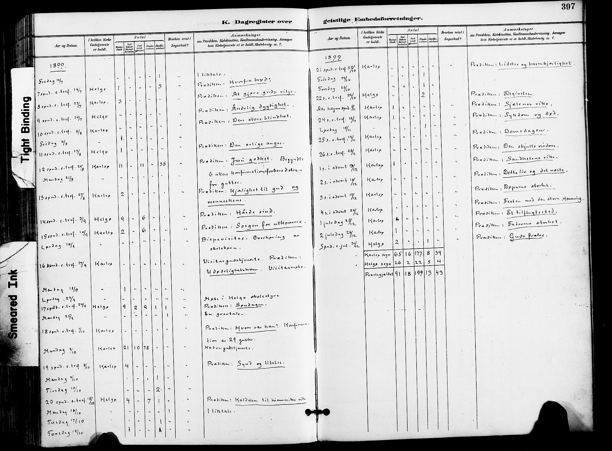 Karlsøy sokneprestembete, AV/SATØ-S-1299/H/Ha/Haa/L0007kirke: Parish register (official) no. 7, 1891-1902, p. 397