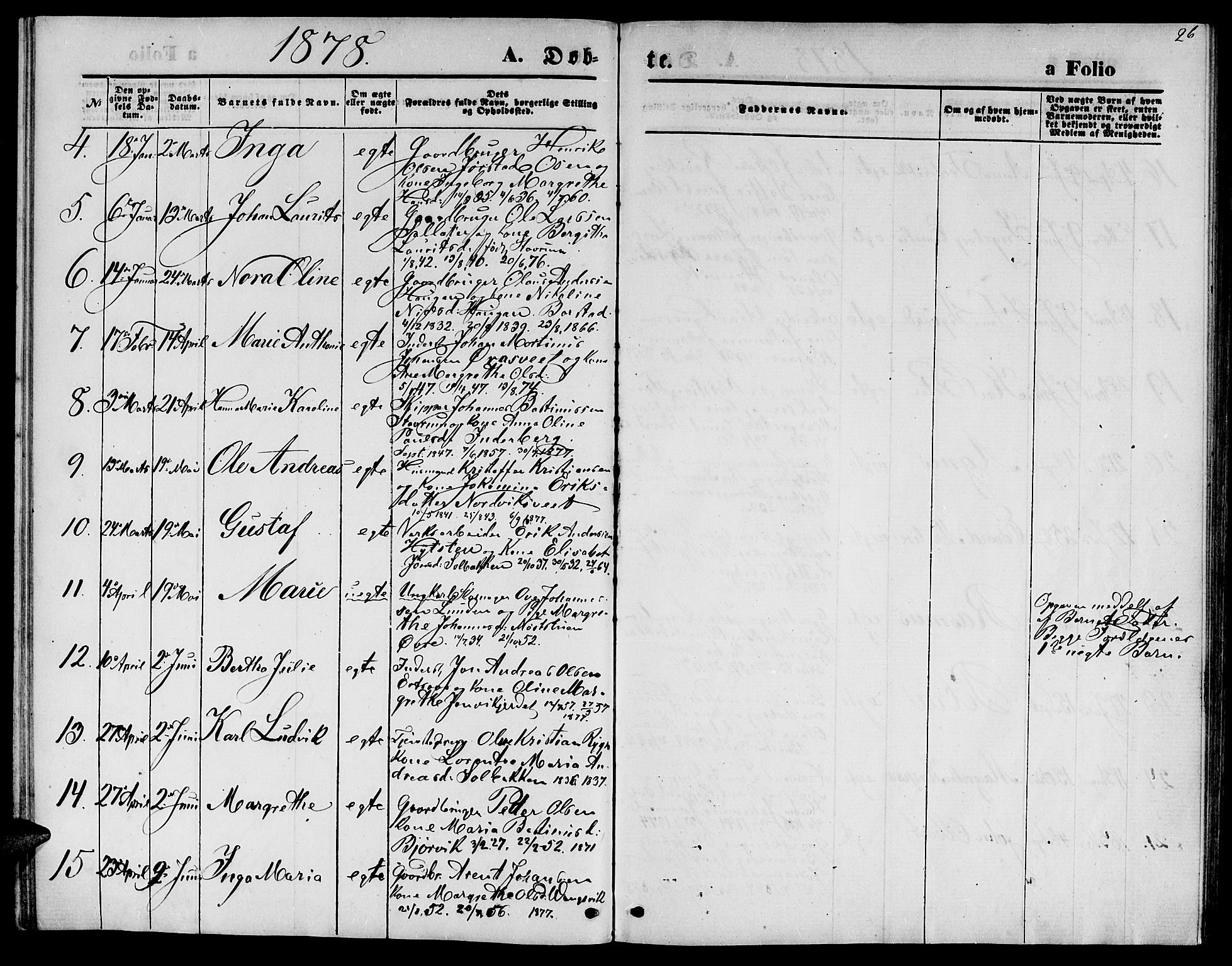 Ministerialprotokoller, klokkerbøker og fødselsregistre - Nord-Trøndelag, SAT/A-1458/722/L0225: Parish register (copy) no. 722C01, 1871-1888, p. 26