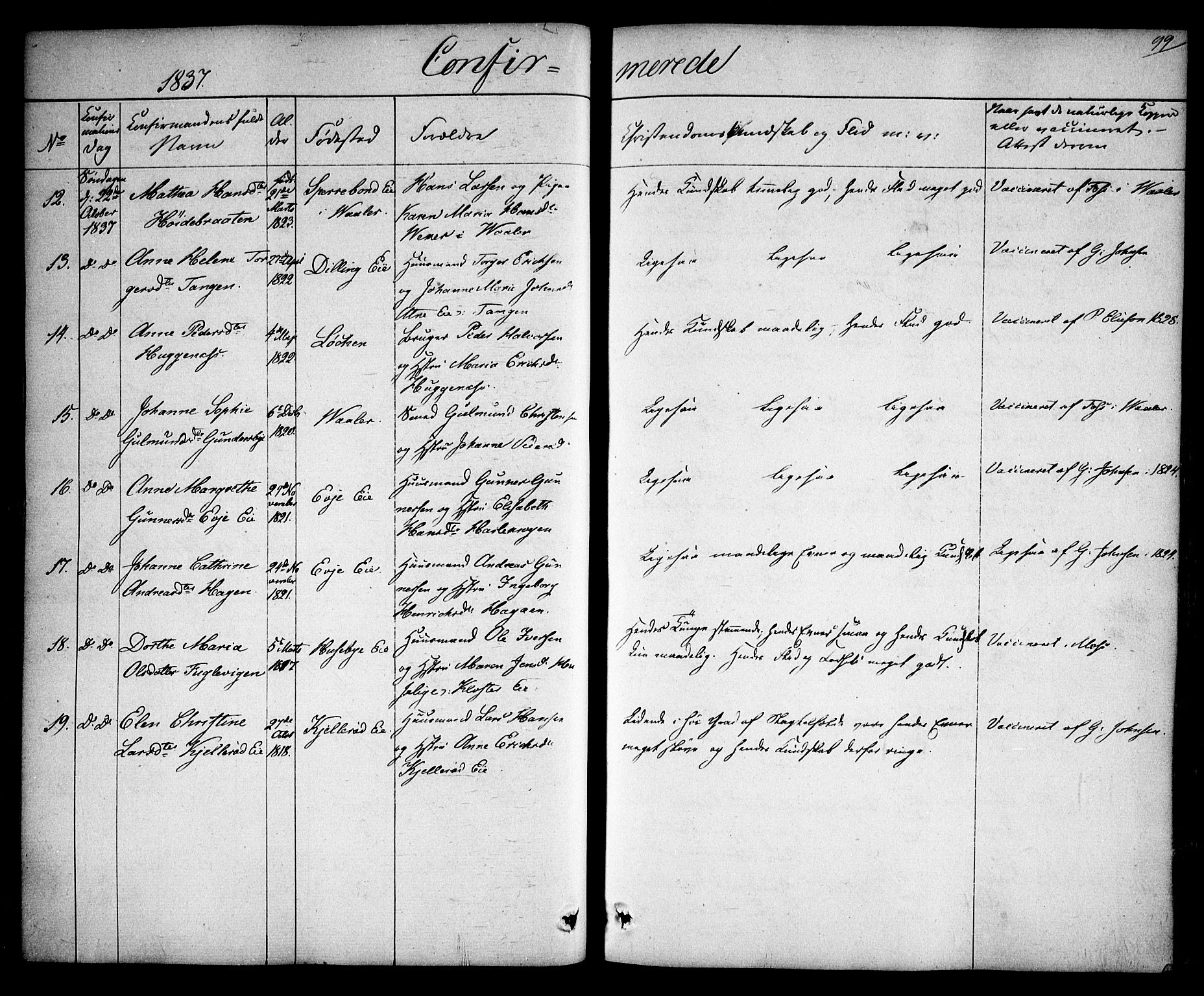 Rygge prestekontor Kirkebøker, AV/SAO-A-10084b/F/Fa/L0004: Parish register (official) no. 4, 1836-1851, p. 99