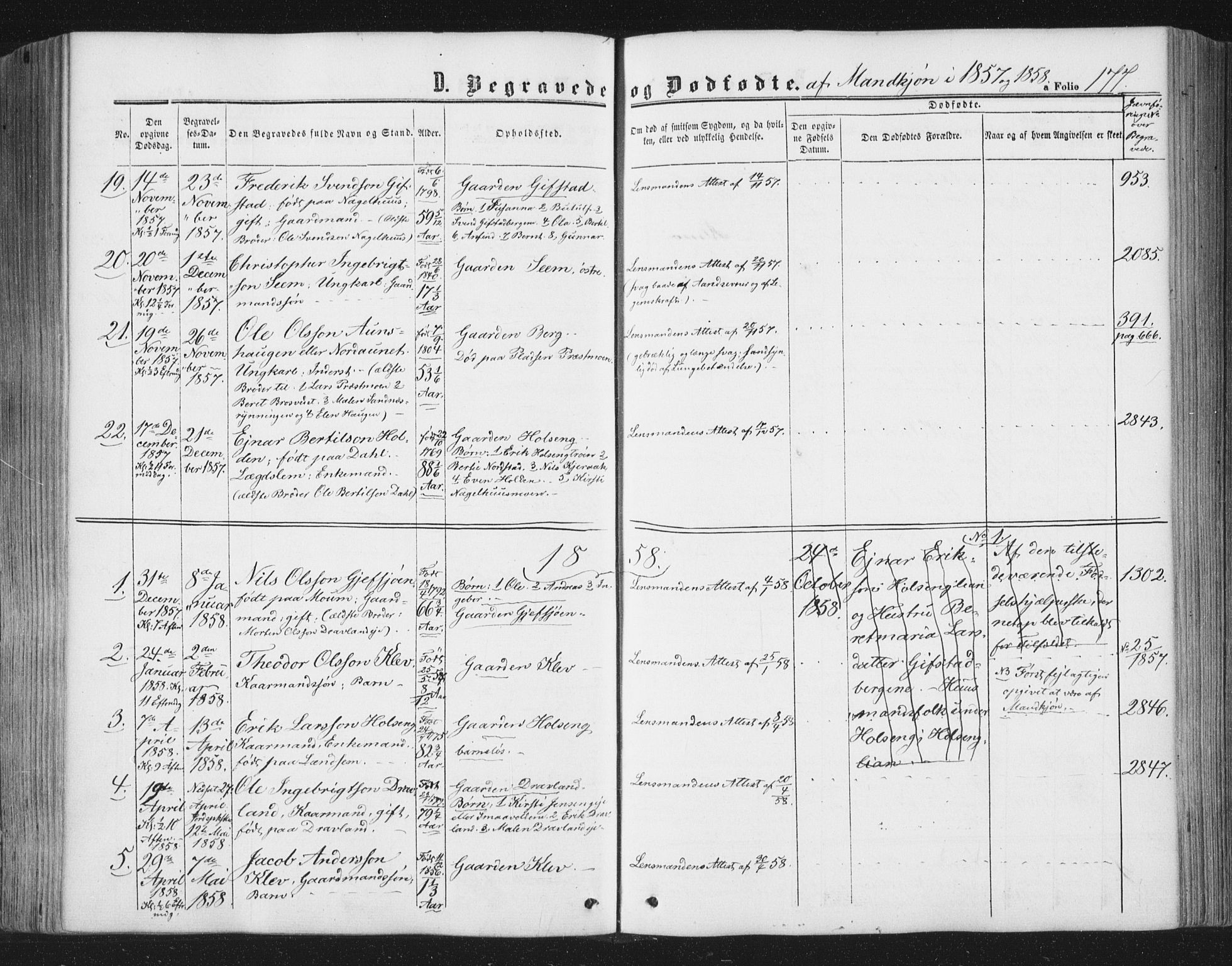 Ministerialprotokoller, klokkerbøker og fødselsregistre - Nord-Trøndelag, SAT/A-1458/749/L0472: Parish register (official) no. 749A06, 1857-1873, p. 177