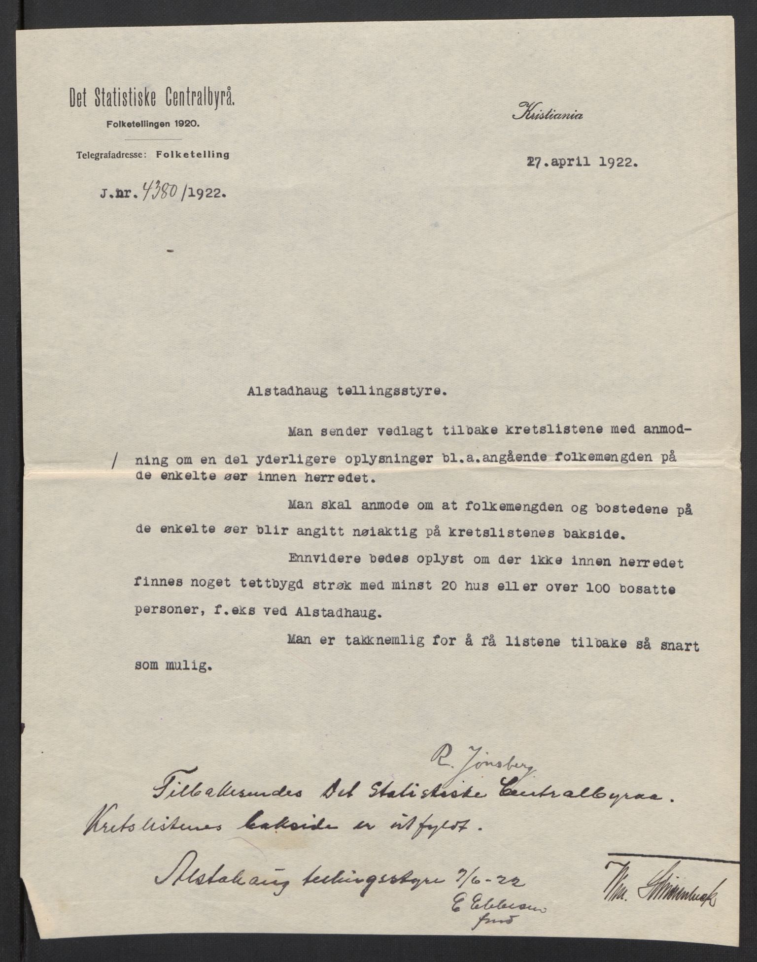 SAT, 1920 census for Alstahaug, 1920, p. 3