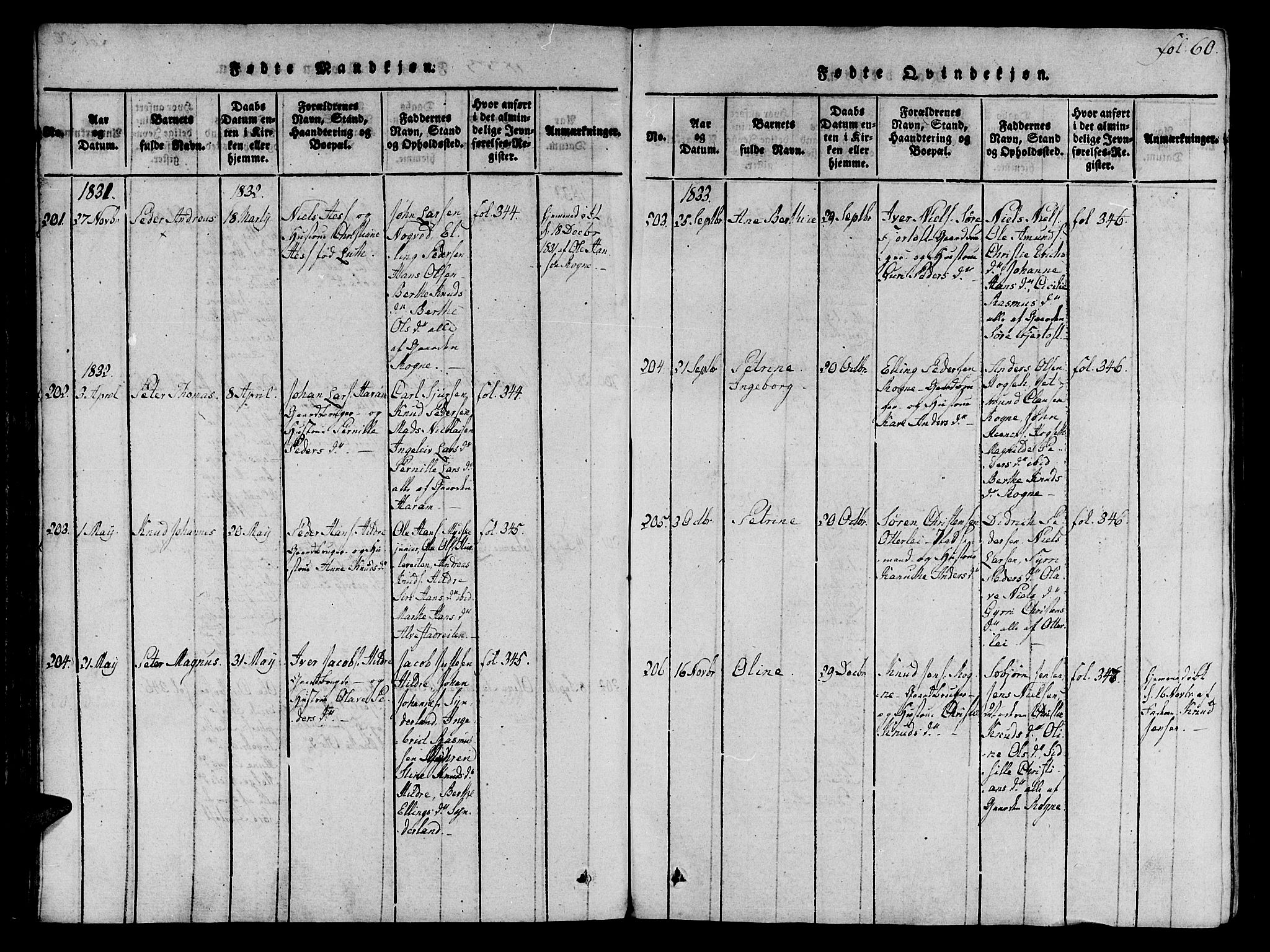 Ministerialprotokoller, klokkerbøker og fødselsregistre - Møre og Romsdal, SAT/A-1454/536/L0495: Parish register (official) no. 536A04, 1818-1847, p. 60