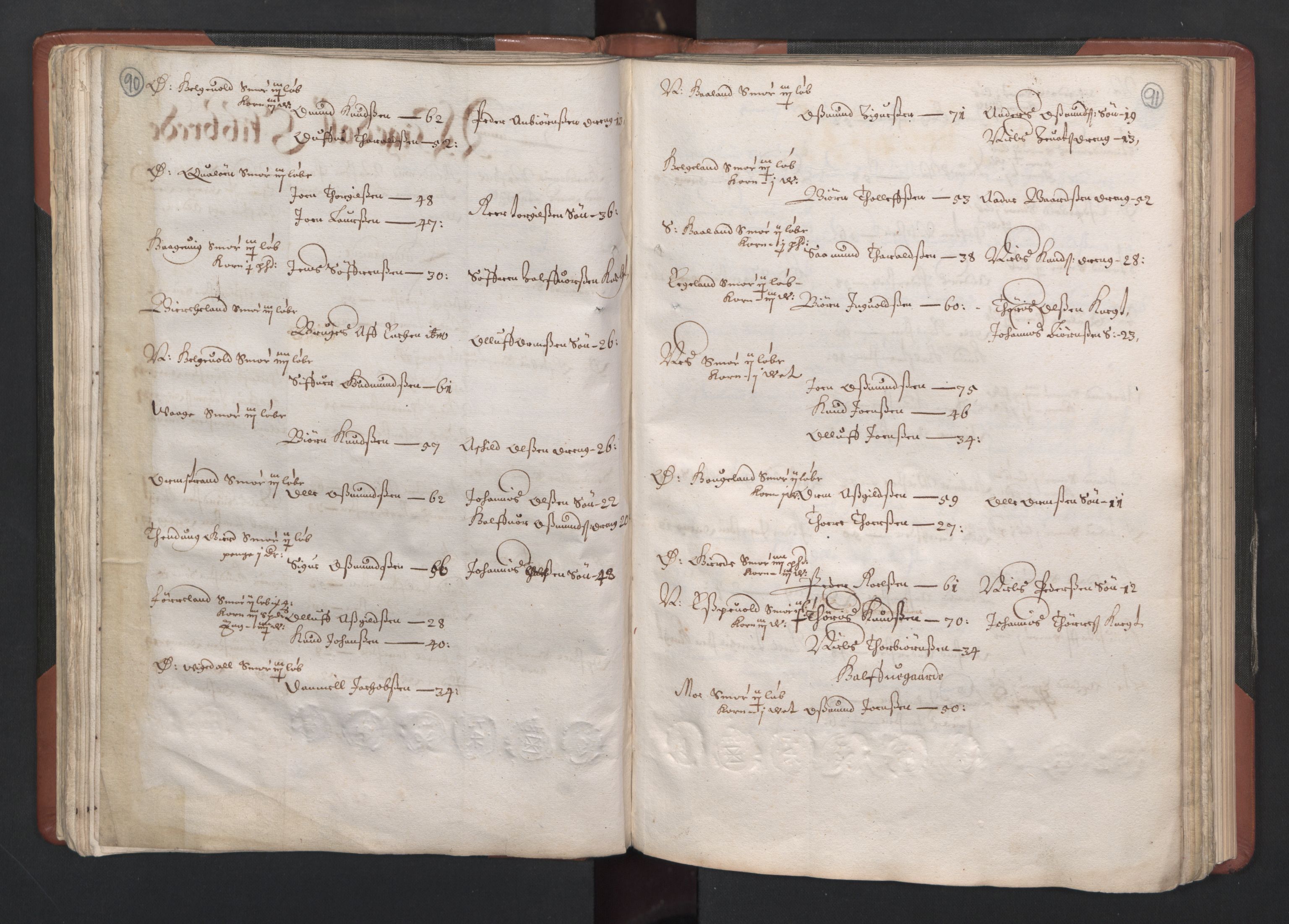 RA, Bailiff's Census 1664-1666, no. 12: Ryfylke fogderi, 1664, p. 90-91