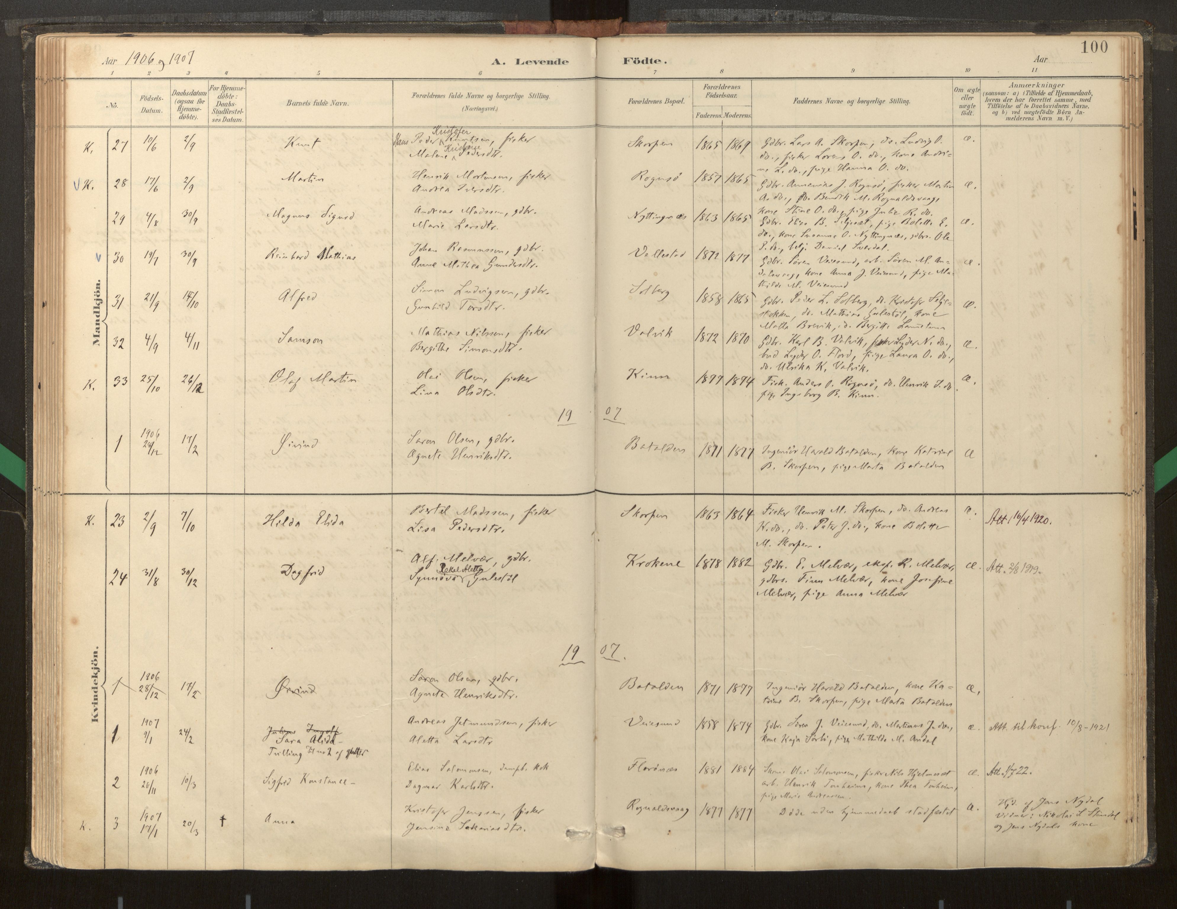 Kinn sokneprestembete, AV/SAB-A-80801/H/Haa/Haab/L0001: Parish register (official) no. B 1, 1886-1921, p. 100