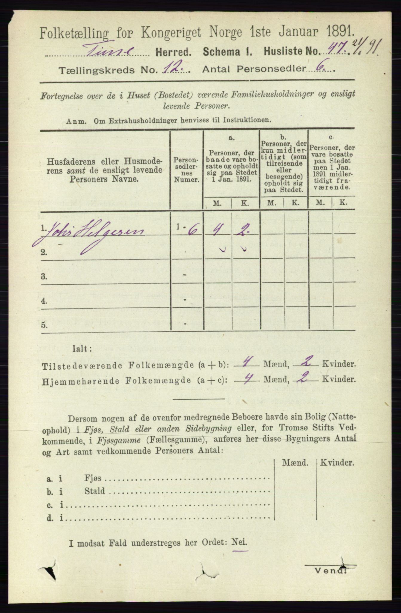 RA, 1891 census for 0130 Tune, 1891, p. 7208