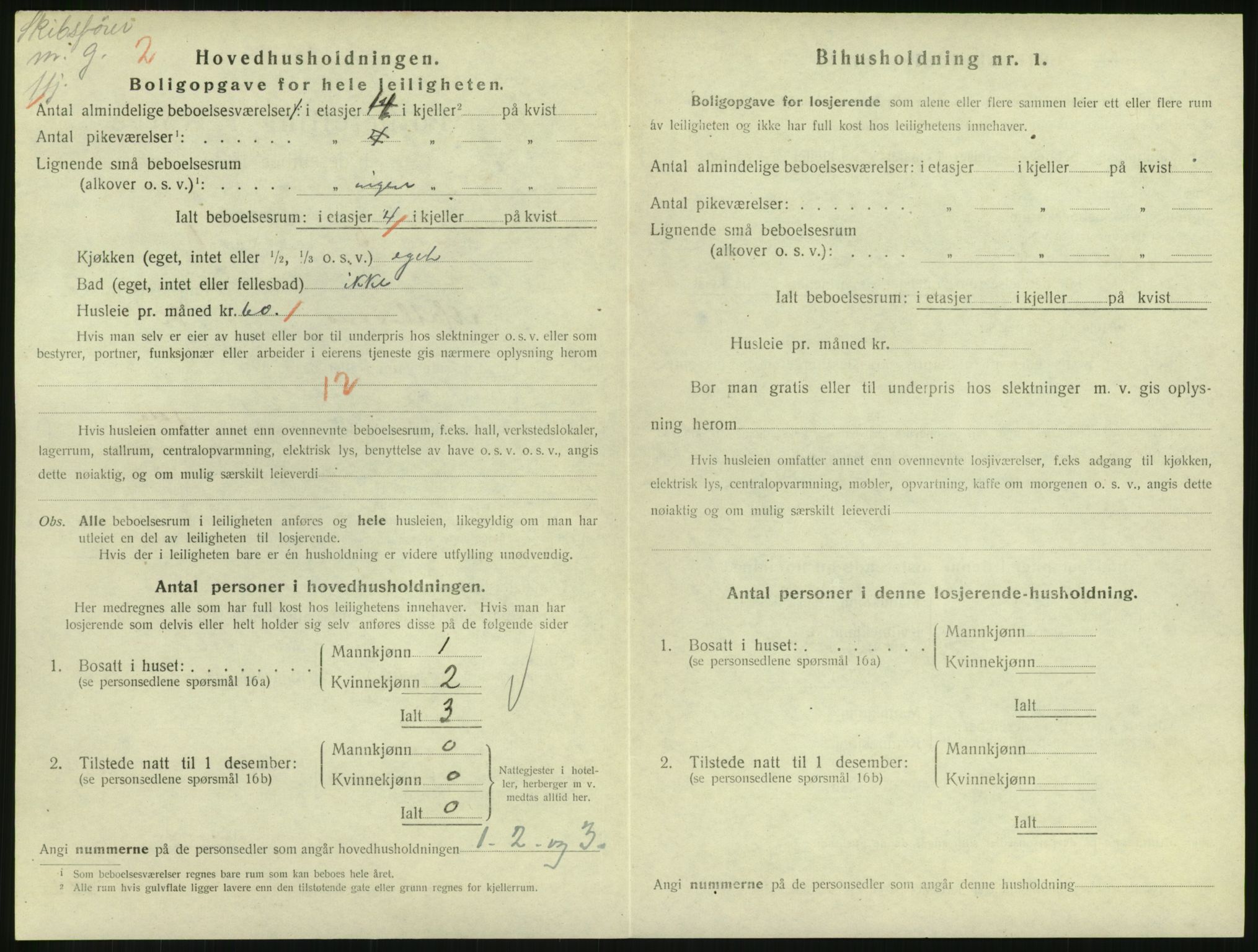 SAH, 1920 census for Lillehammer, 1920, p. 1533