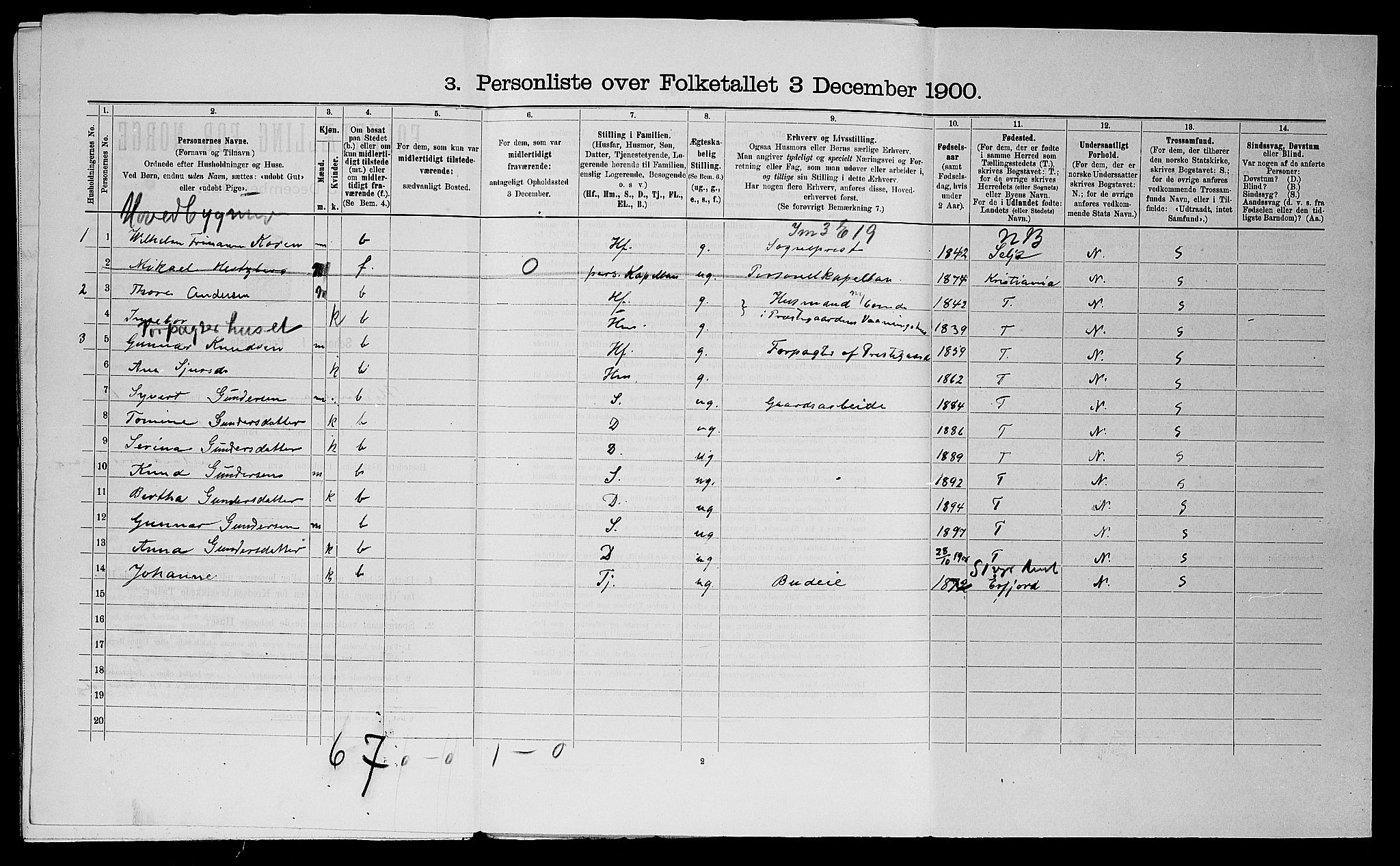 SAST, 1900 census for Hjelmeland, 1900, p. 738