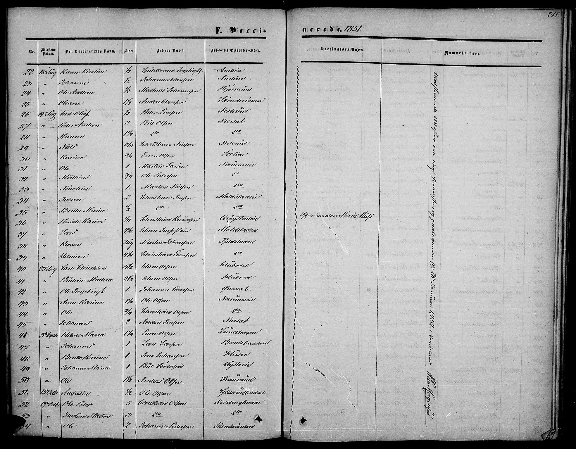 Vestre Toten prestekontor, AV/SAH-PREST-108/H/Ha/Haa/L0005: Parish register (official) no. 5, 1850-1855, p. 365