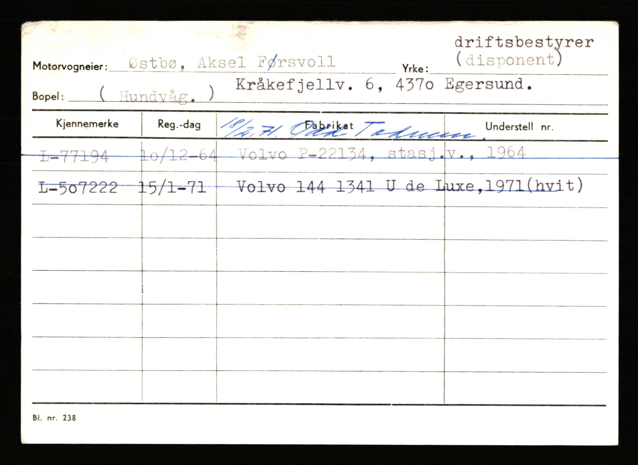 Stavanger trafikkstasjon, AV/SAST-A-101942/0/H/L0044: Øksna - Åmo, 1930-1971, p. 439