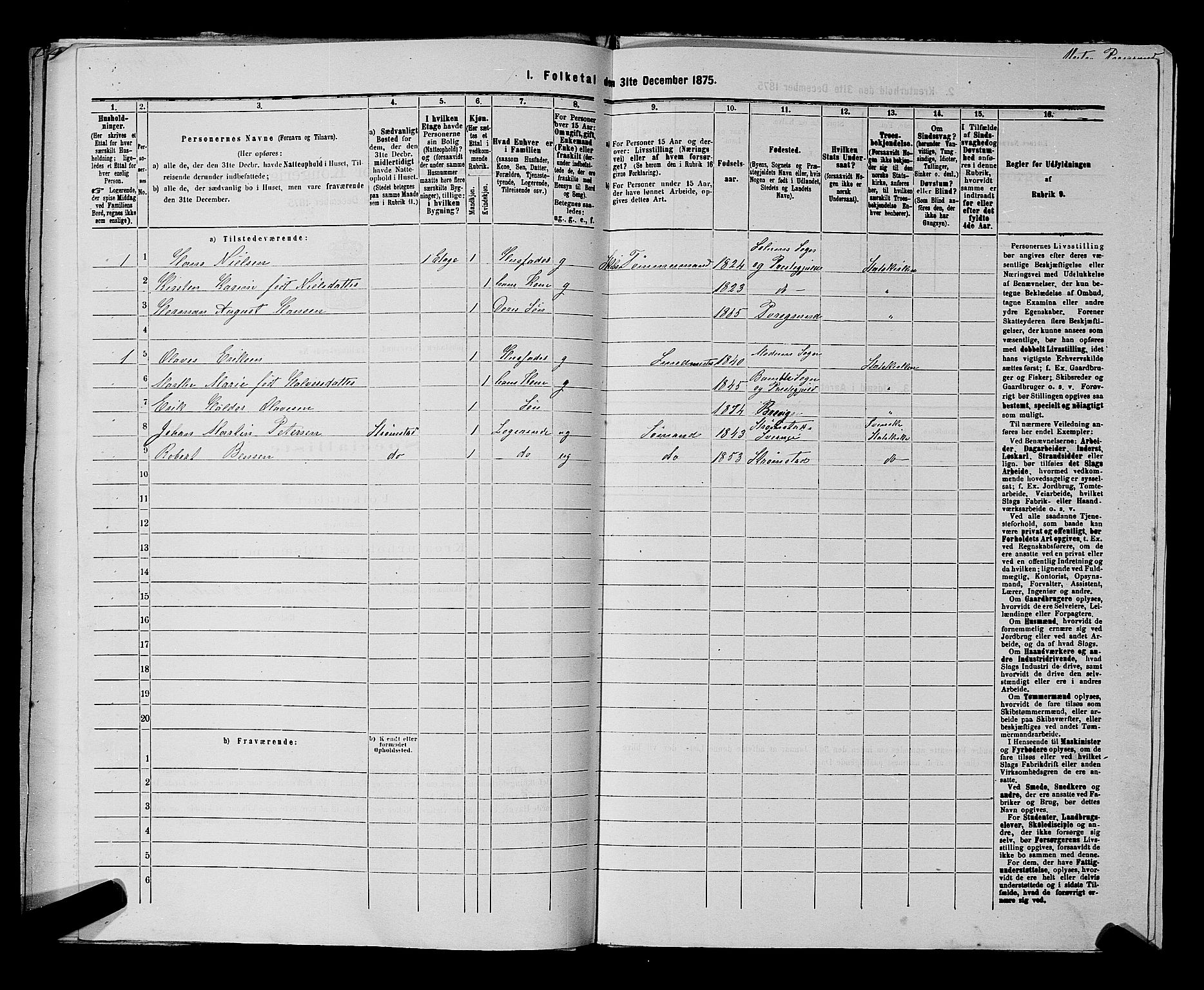 SAKO, 1875 census for 0805P Porsgrunn, 1875, p. 988