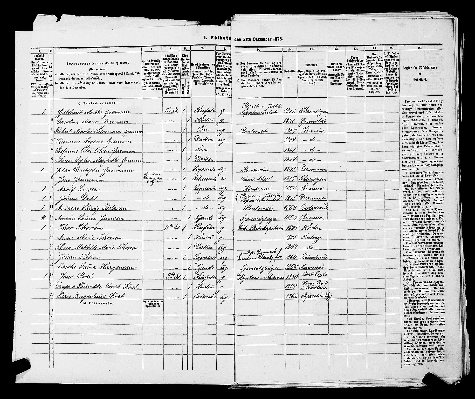 RA, 1875 census for 0301 Kristiania, 1875, p. 3600