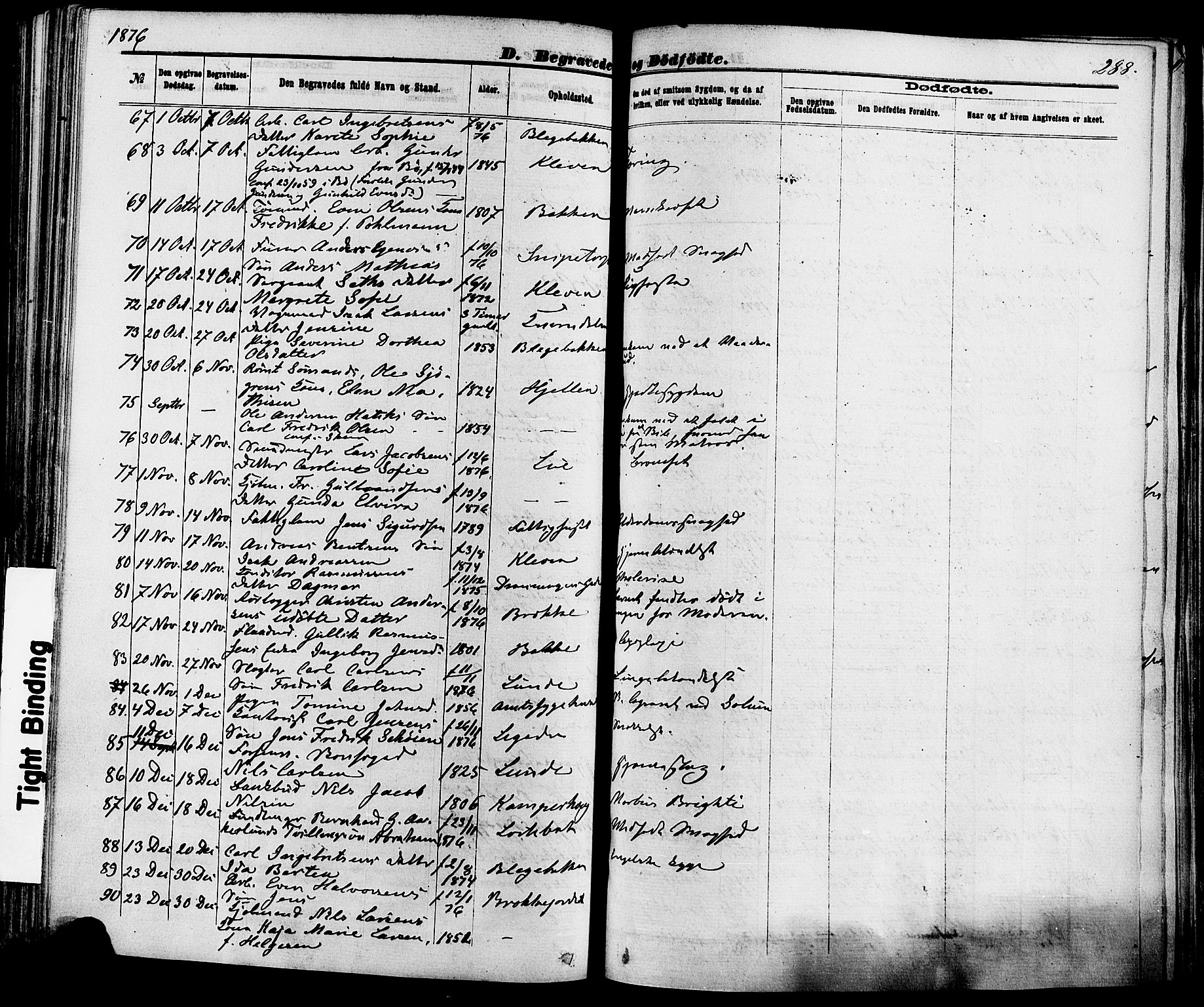 Skien kirkebøker, SAKO/A-302/F/Fa/L0008: Parish register (official) no. 8, 1866-1877, p. 288
