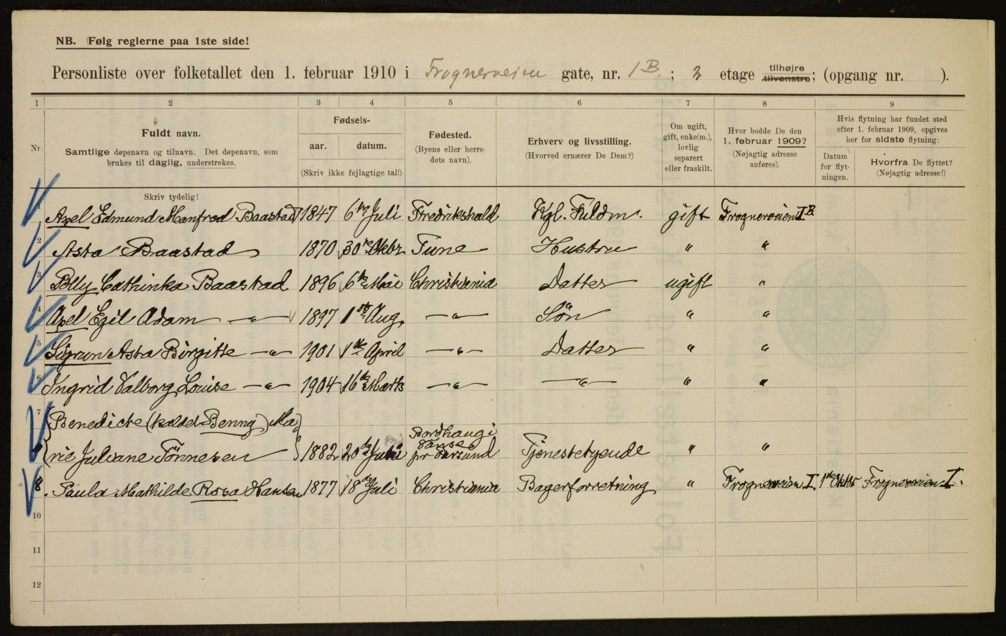 OBA, Municipal Census 1910 for Kristiania, 1910, p. 25366