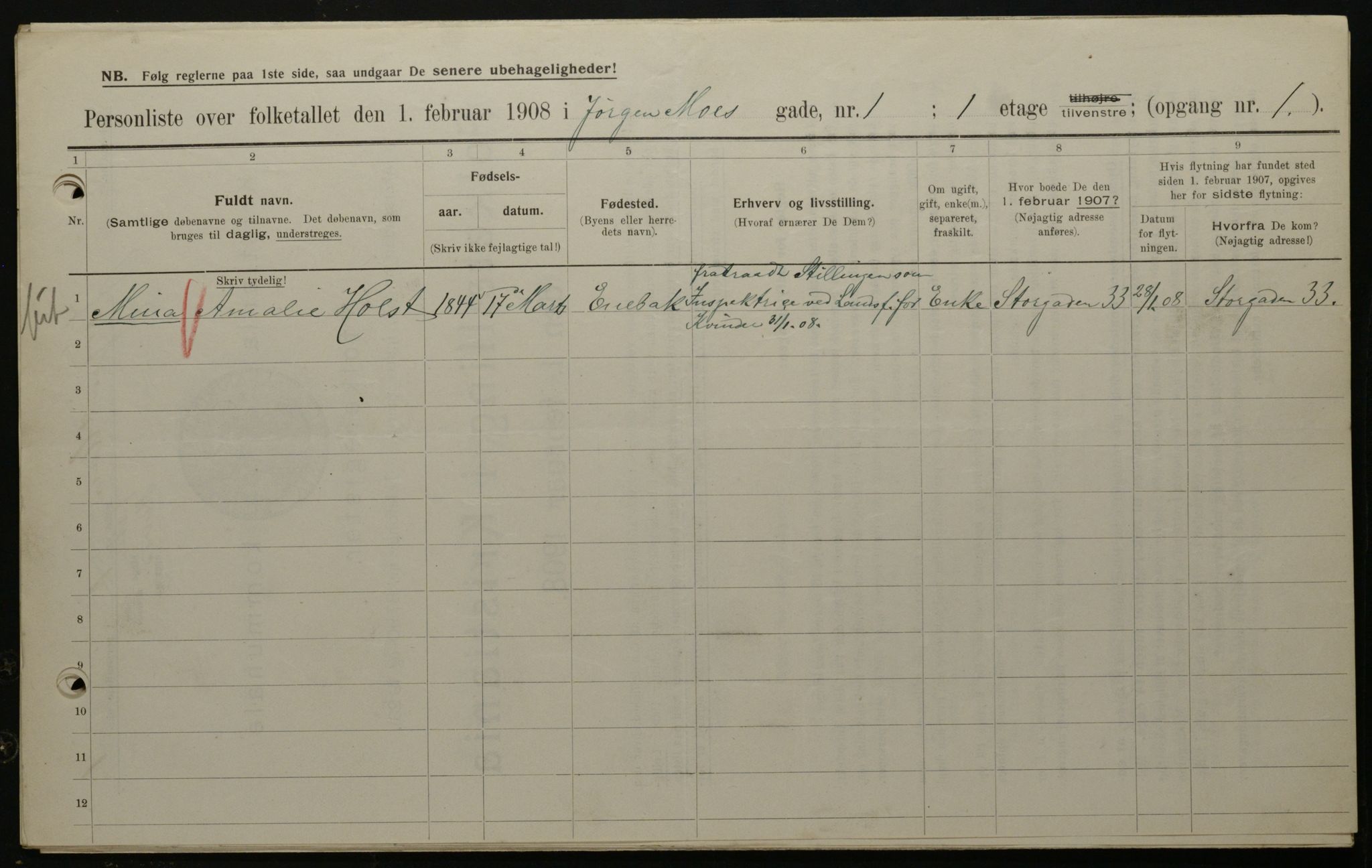 OBA, Municipal Census 1908 for Kristiania, 1908, p. 42646