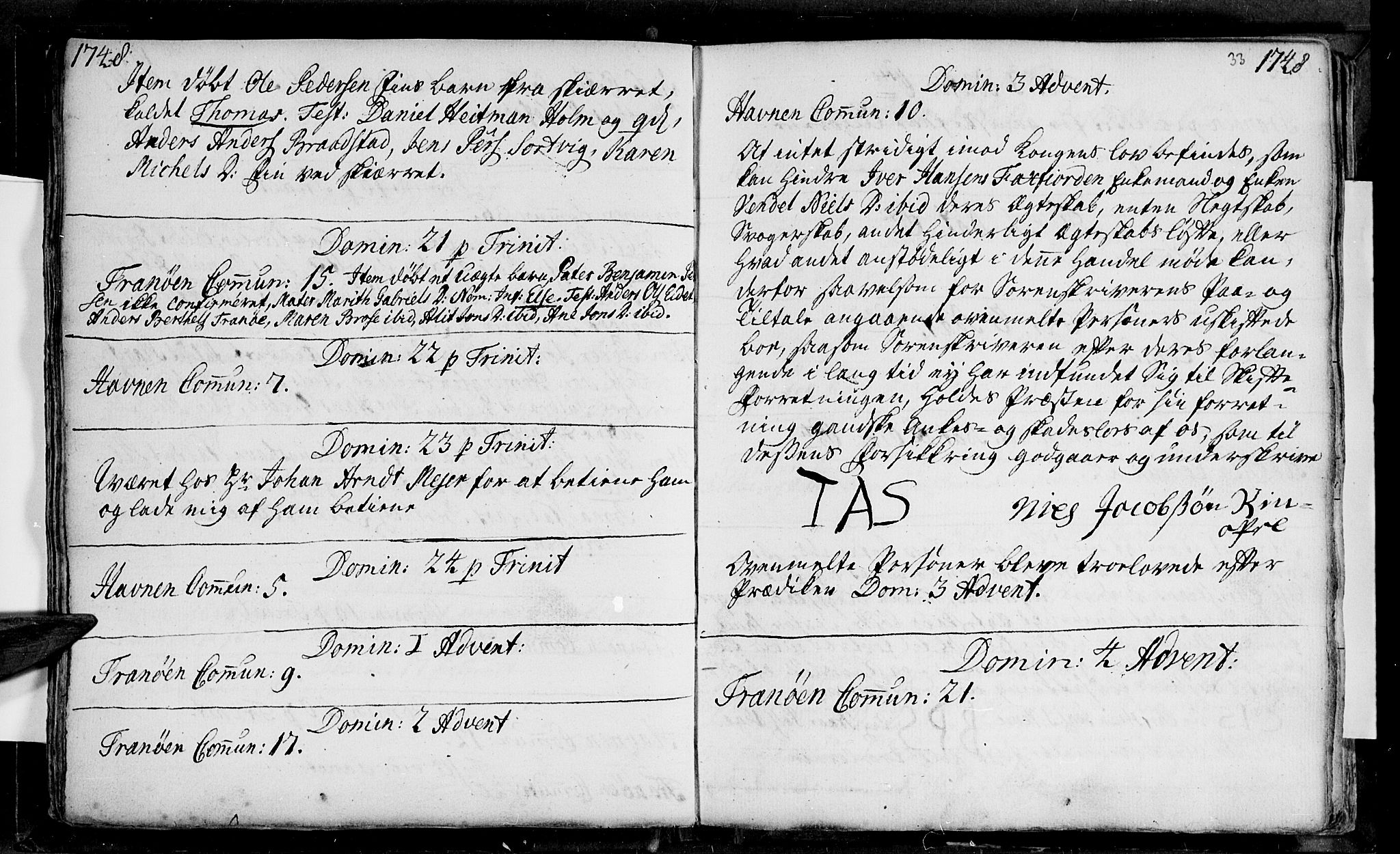 Ibestad sokneprestembete, AV/SATØ-S-0077/H/Ha/Haa/L0001kirke: Parish register (official) no. 1, 1744-1757, p. 33