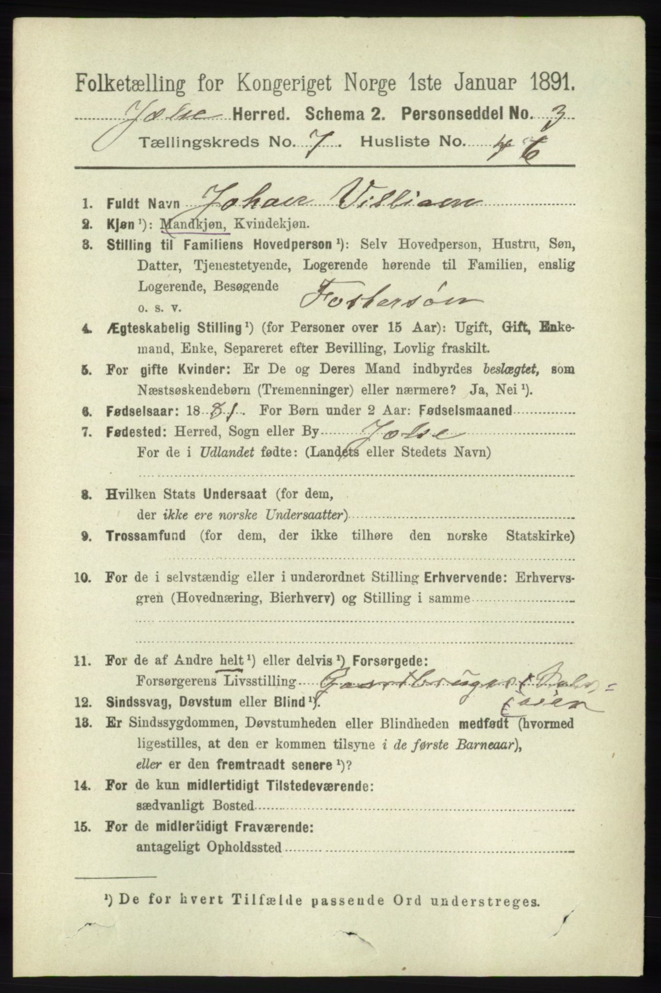 RA, 1891 census for 1138 Jelsa, 1891, p. 1750