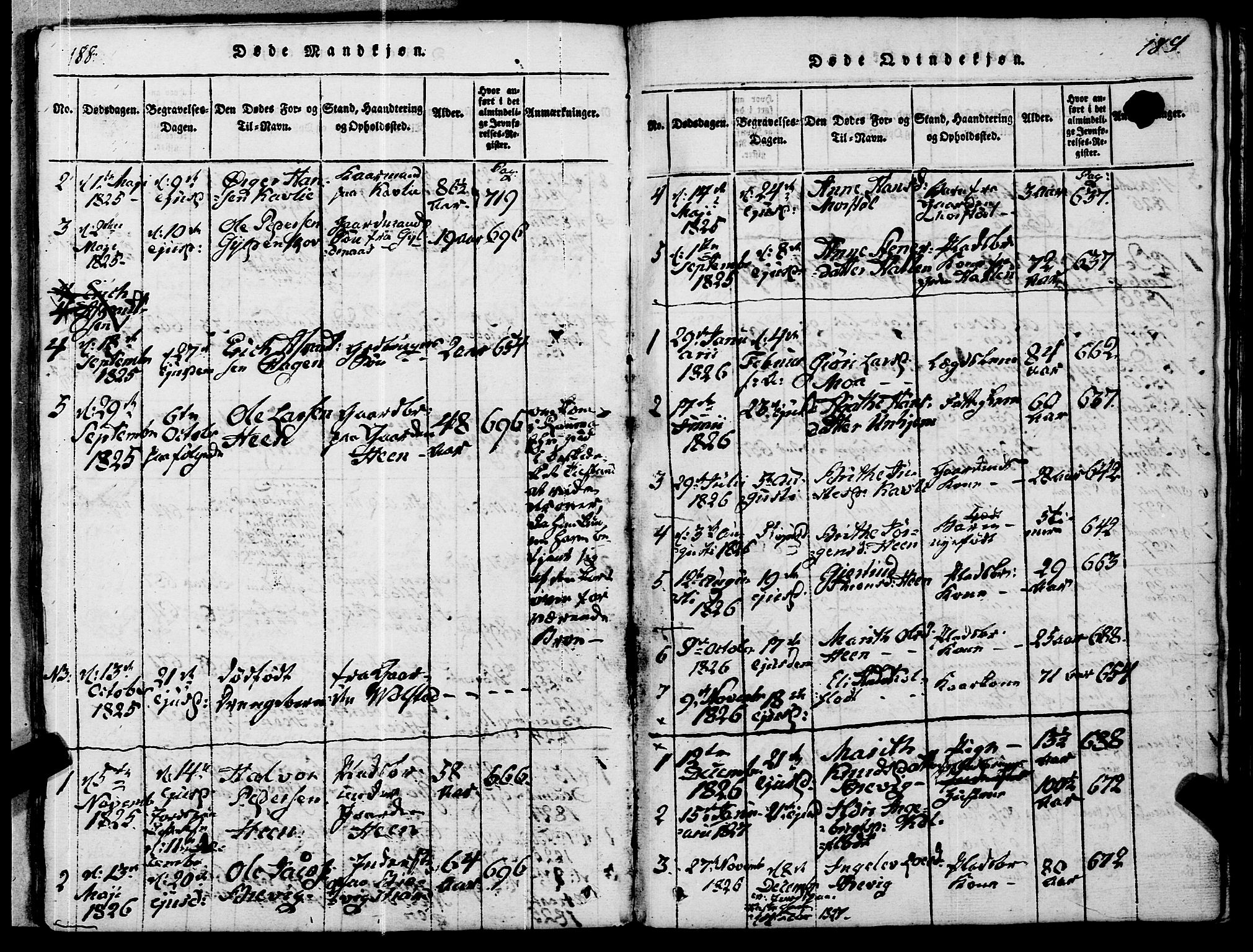 Ministerialprotokoller, klokkerbøker og fødselsregistre - Møre og Romsdal, SAT/A-1454/545/L0585: Parish register (official) no. 545A01, 1818-1853, p. 188-189