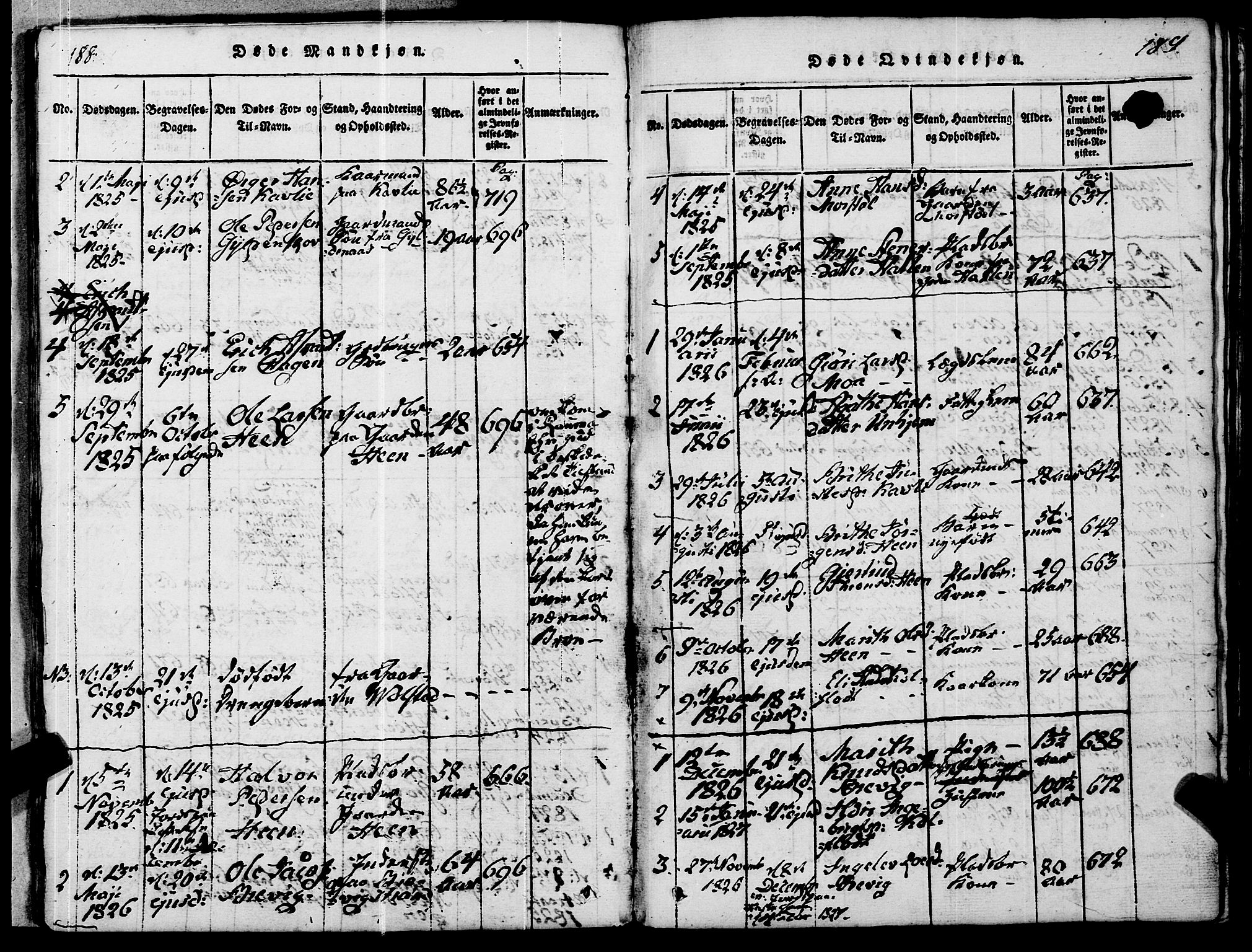 Ministerialprotokoller, klokkerbøker og fødselsregistre - Møre og Romsdal, AV/SAT-A-1454/545/L0585: Parish register (official) no. 545A01, 1818-1853, p. 188-189