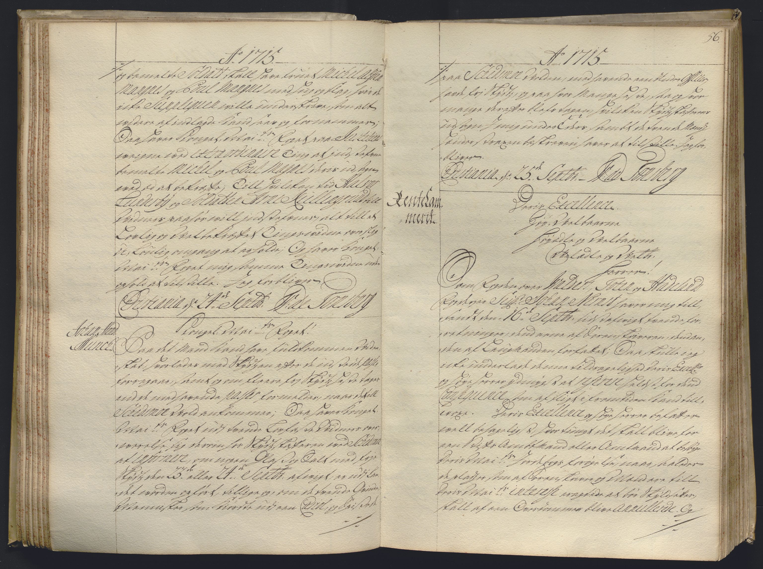 Kristiania stiftamt, AV/SAO-A-10386/B/Ba/L0004: Kopibok, 1715-1717, p. 55b-56a