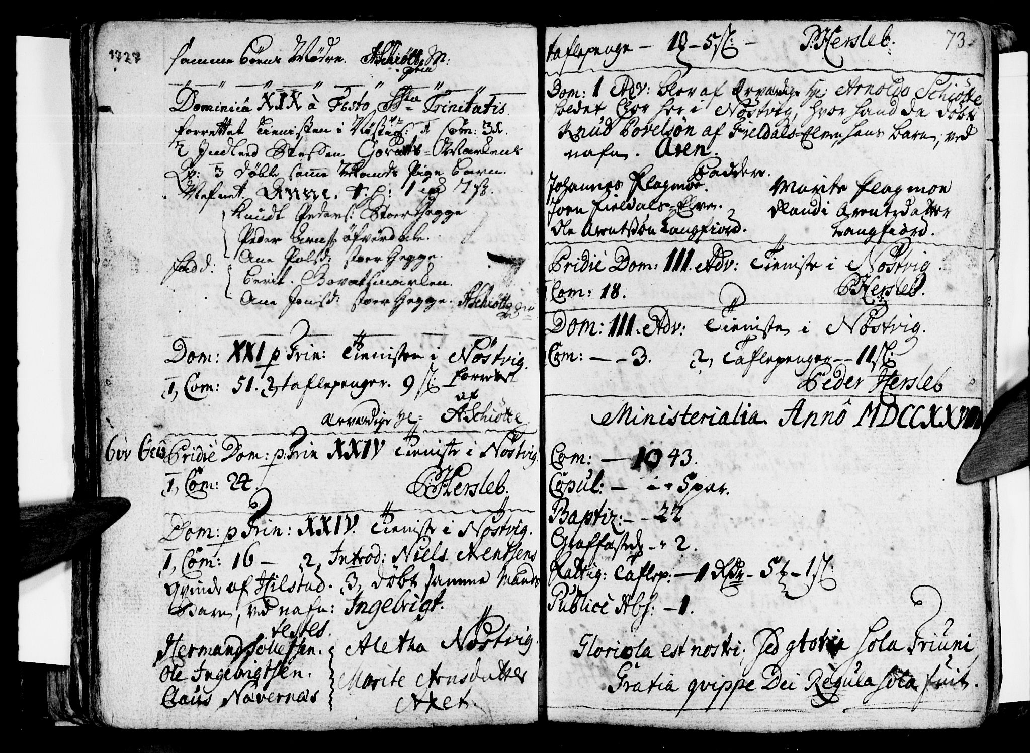 Ministerialprotokoller, klokkerbøker og fødselsregistre - Nordland, SAT/A-1459/814/L0221: Parish register (official) no. 814A02, 1718-1762, p. 73