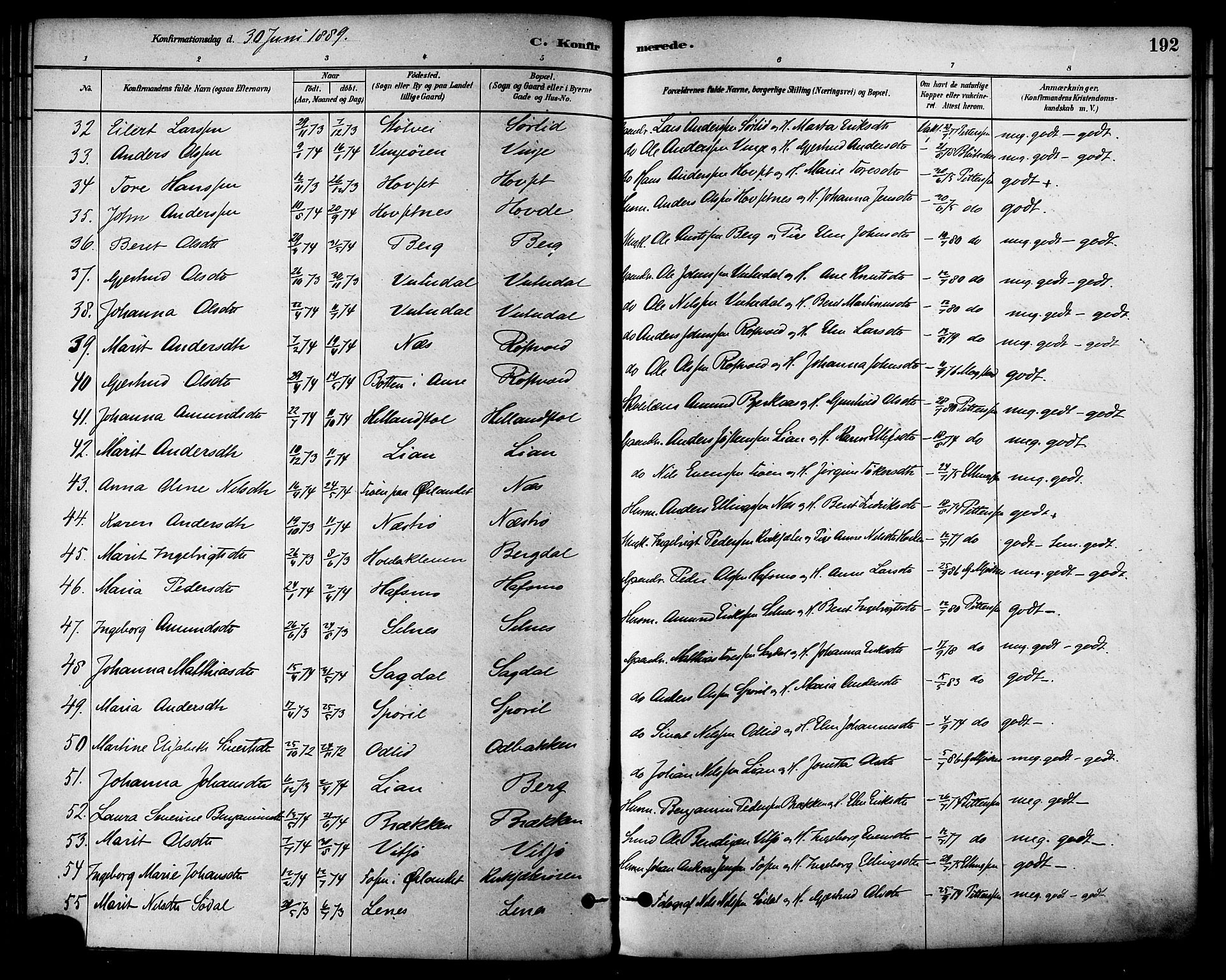 Ministerialprotokoller, klokkerbøker og fødselsregistre - Sør-Trøndelag, SAT/A-1456/630/L0496: Parish register (official) no. 630A09, 1879-1895, p. 192