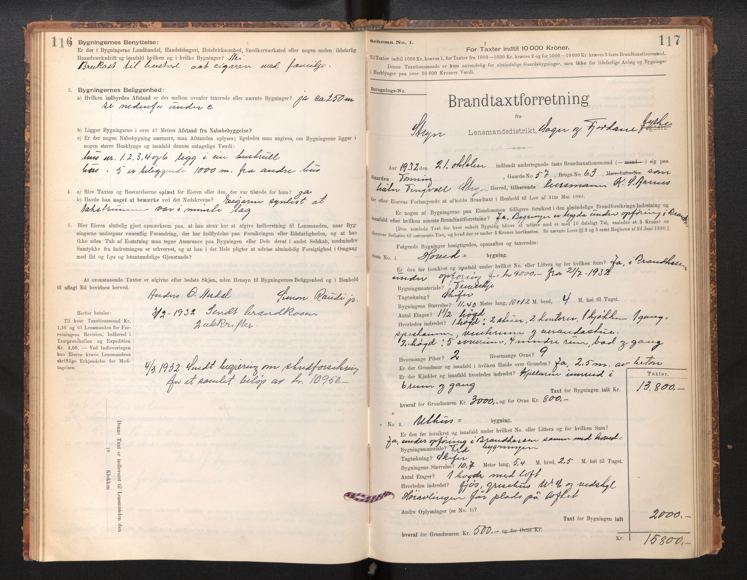 Lensmannen i Stryn og Innvik, SAB/A-30201/0012/L0002: Branntakstprotokoll, skjematakst, 1894-1942, p. 116-117