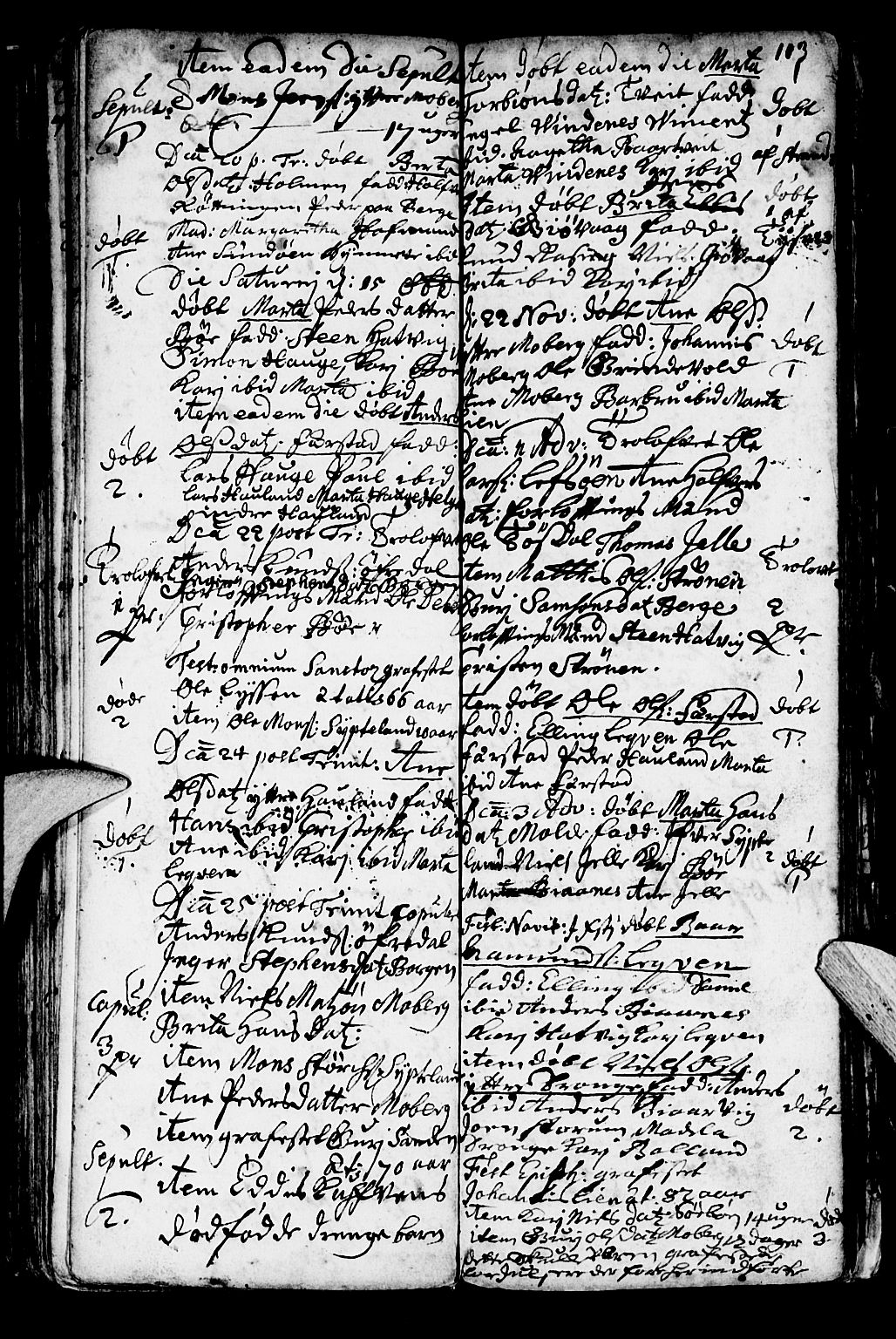 Os sokneprestembete, SAB/A-99929: Parish register (official) no. A 1, 1669-1722, p. 103