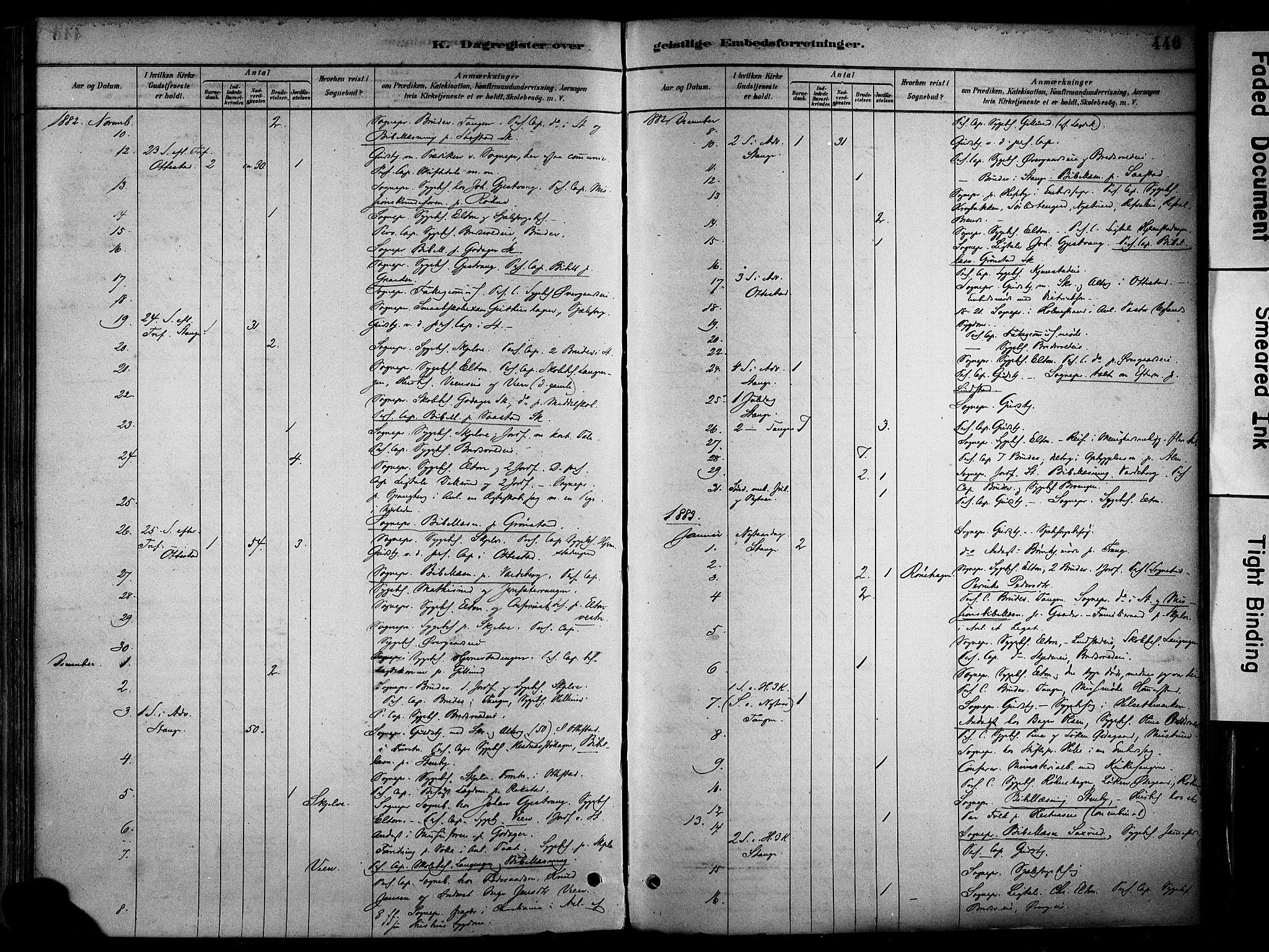 Stange prestekontor, SAH/PREST-002/K/L0017: Parish register (official) no. 17, 1880-1893, p. 446