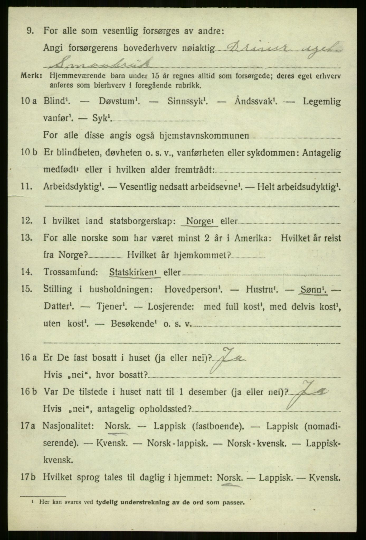 SATØ, 1920 census for Tromsøysund, 1920, p. 10177