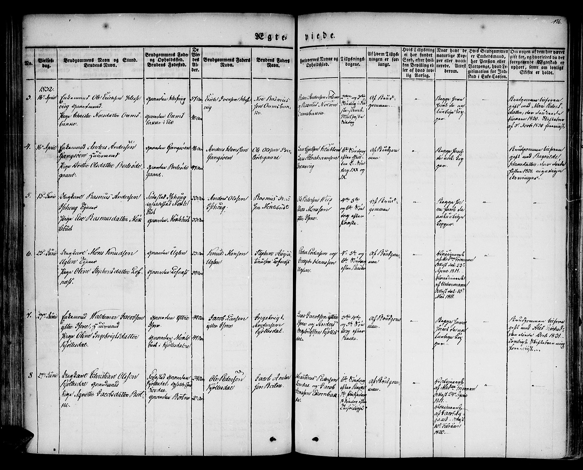 Davik sokneprestembete, AV/SAB-A-79701/H/Haa/Haaa/L0004: Parish register (official) no. A 4, 1830-1849, p. 176