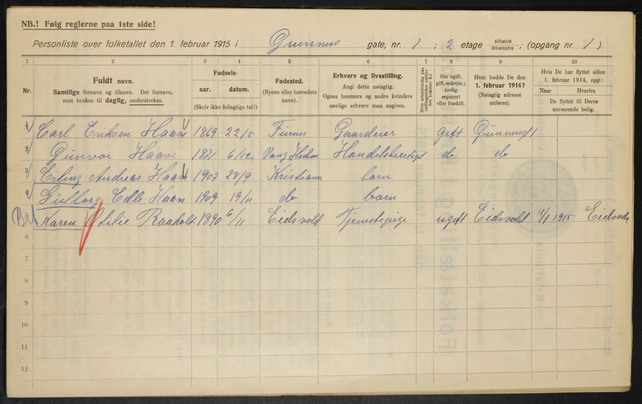 OBA, Municipal Census 1915 for Kristiania, 1915, p. 30258