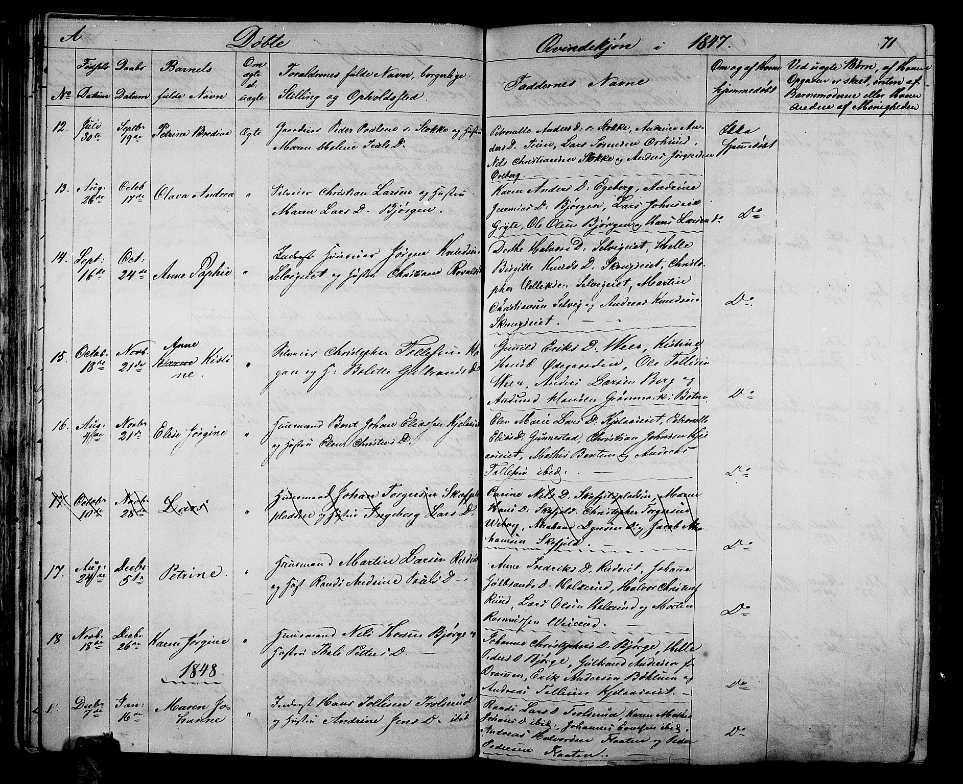 Sande Kirkebøker, AV/SAKO-A-53/G/Ga/L0002: Parish register (copy) no. 2, 1847-1863, p. 71