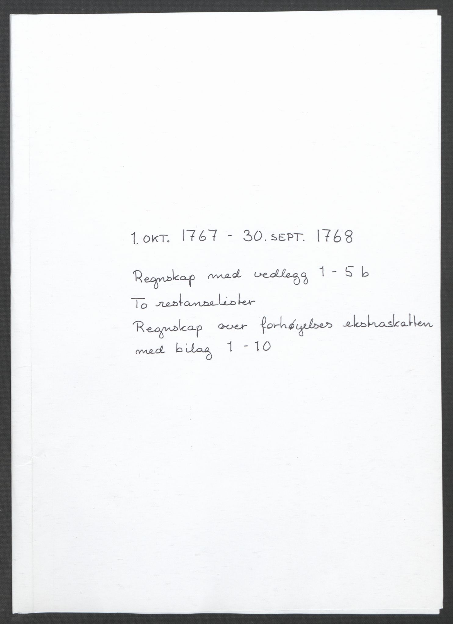 Rentekammeret inntil 1814, Reviderte regnskaper, Fogderegnskap, RA/EA-4092/R45/L2704: Ekstraskatten Lista og Mandal, 1762-1768, p. 284