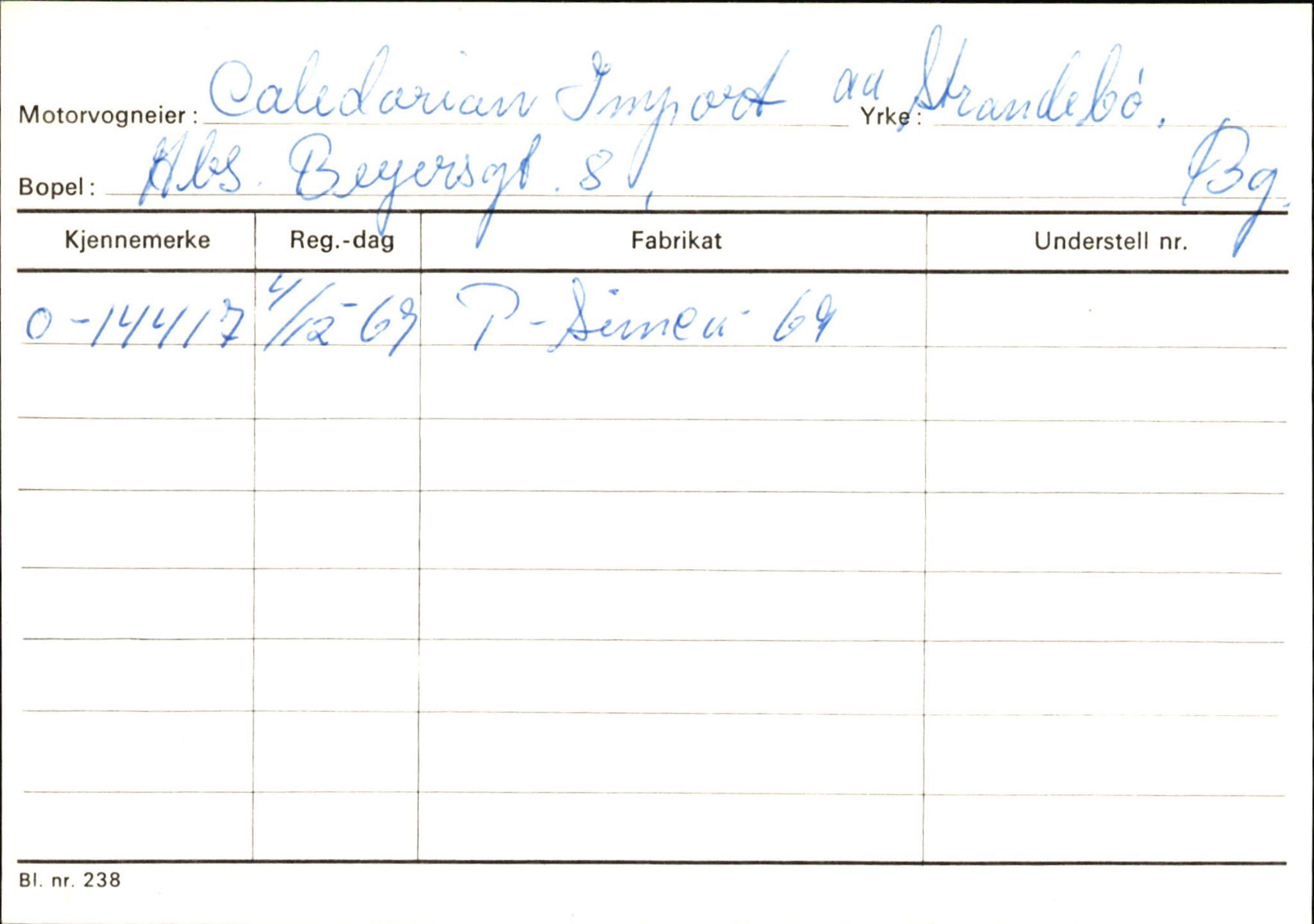 Statens vegvesen, Hordaland vegkontor, AV/SAB-A-5201/2/Hb/L0006: O-eierkort C-D, 1920-1971, p. 4