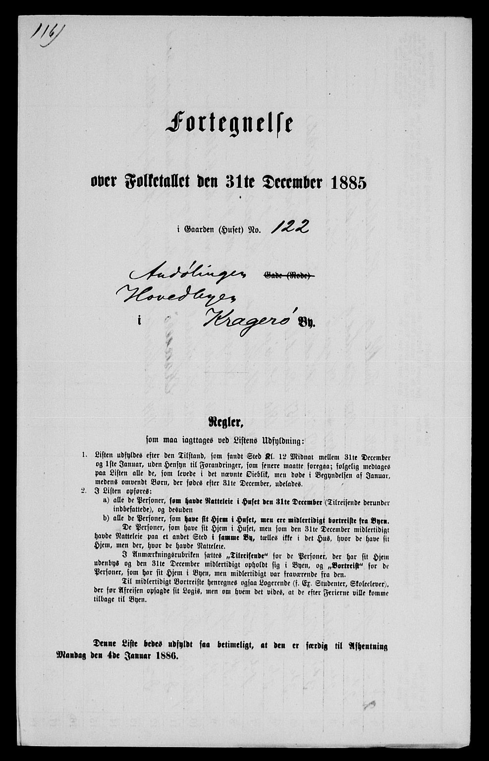 SAKO, 1885 census for 0801 Kragerø, 1885, p. 1267