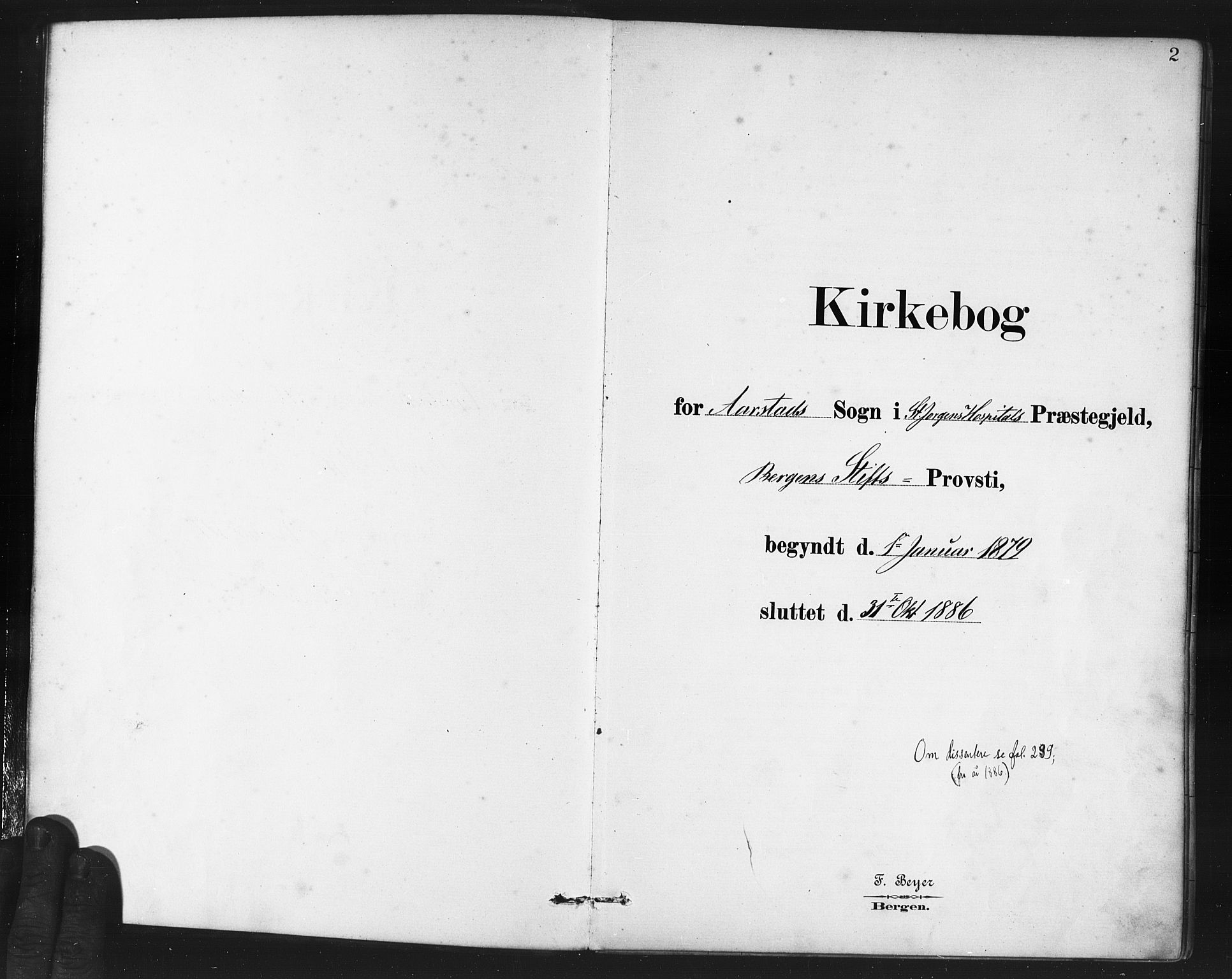 St. Jørgens hospital og Årstad sokneprestembete, SAB/A-99934: Parish register (official) no. A 7, 1879-1886, p. 2