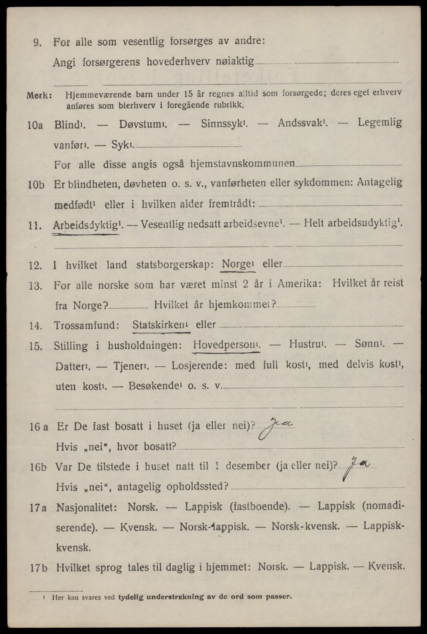 SAT, 1920 census for Dverberg, 1920, p. 9893