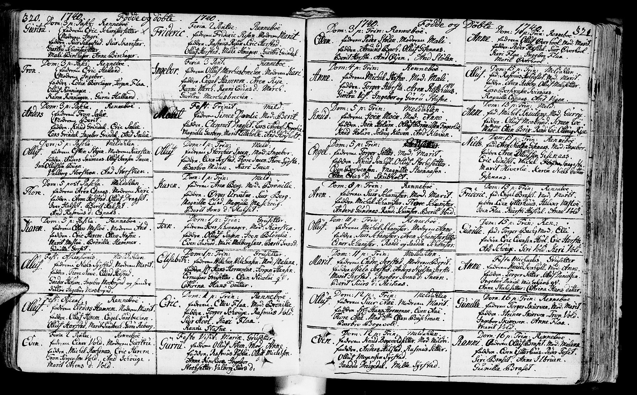 Ministerialprotokoller, klokkerbøker og fødselsregistre - Sør-Trøndelag, SAT/A-1456/672/L0850: Parish register (official) no. 672A03, 1725-1751, p. 320-321