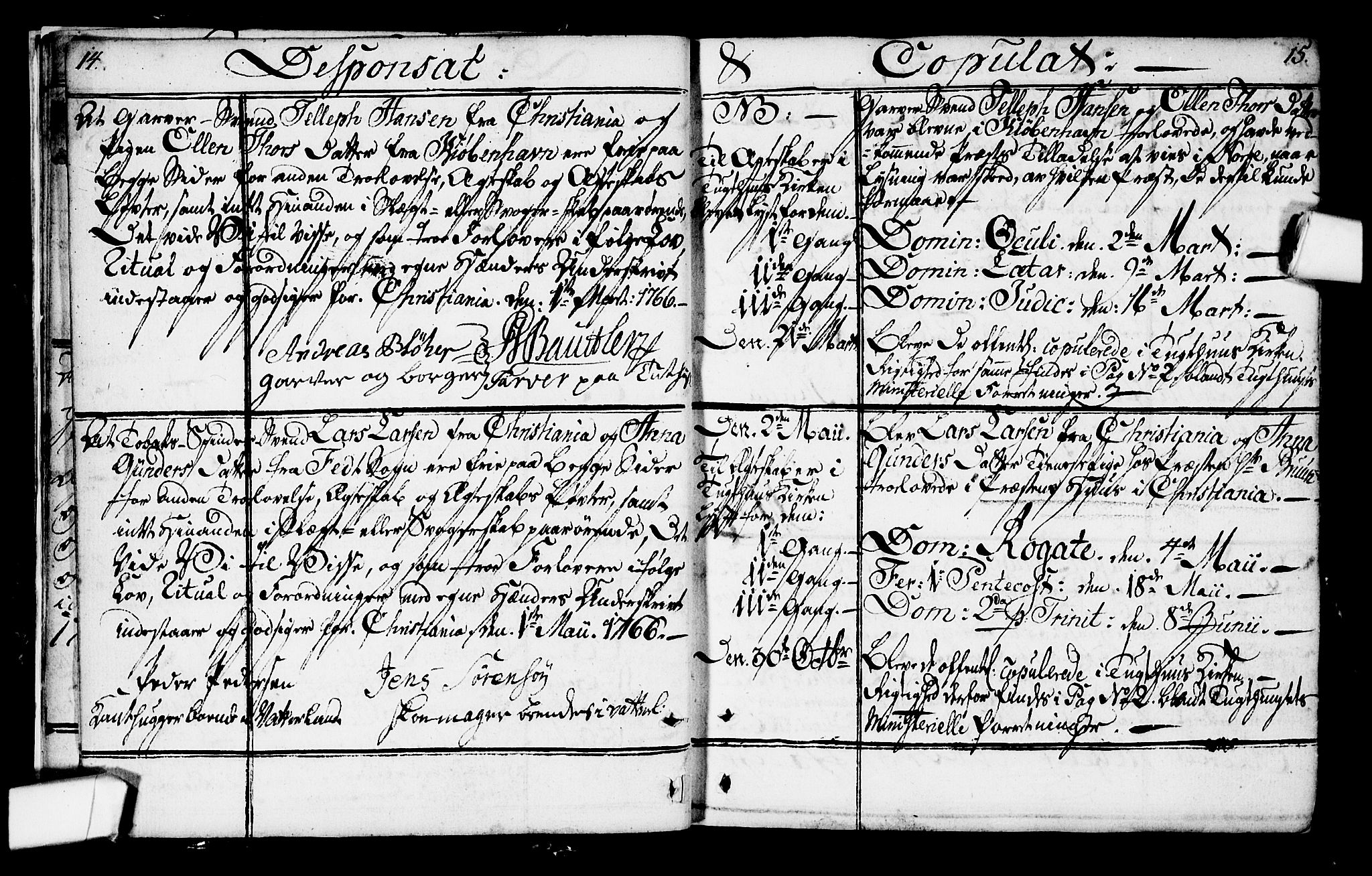 Kristiania tukthusprest Kirkebøker, SAO/A-10881/F/Fa/L0001: Parish register (official) no. 1, 1758-1828, p. 14-15