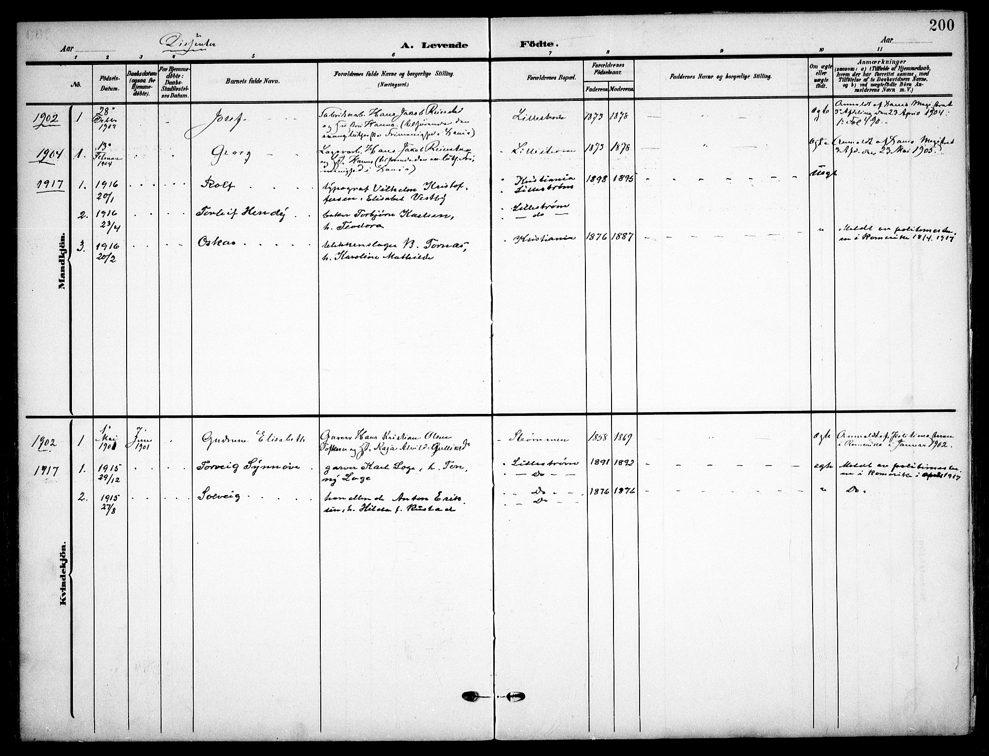 Skedsmo prestekontor Kirkebøker, SAO/A-10033a/F/Fa/L0015: Parish register (official) no. I 15, 1902-1917, p. 200